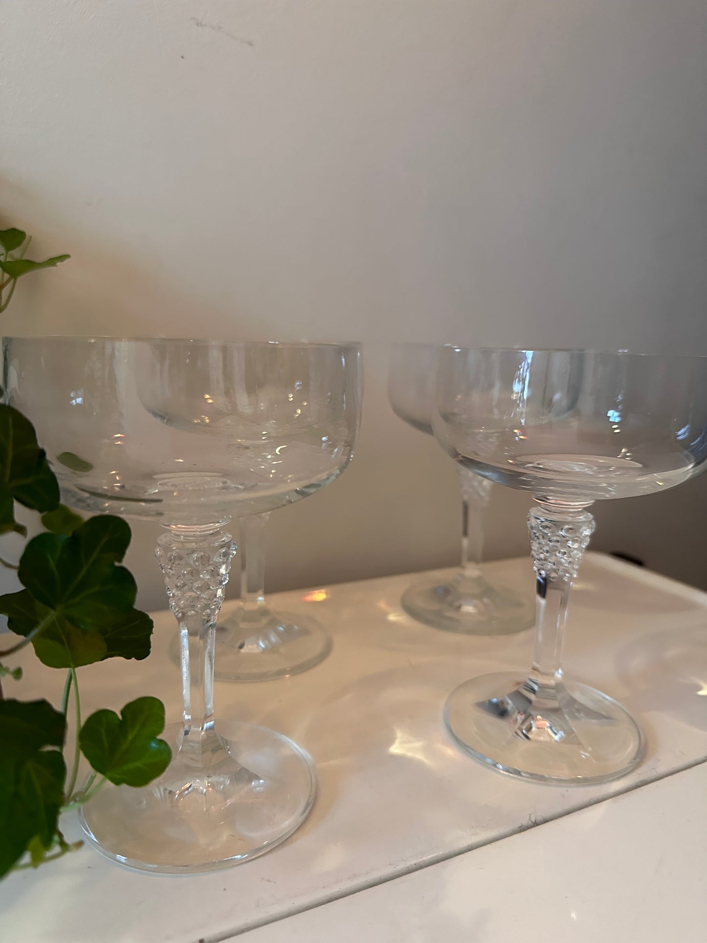 Kristallen coupe champagne glazen set van 4