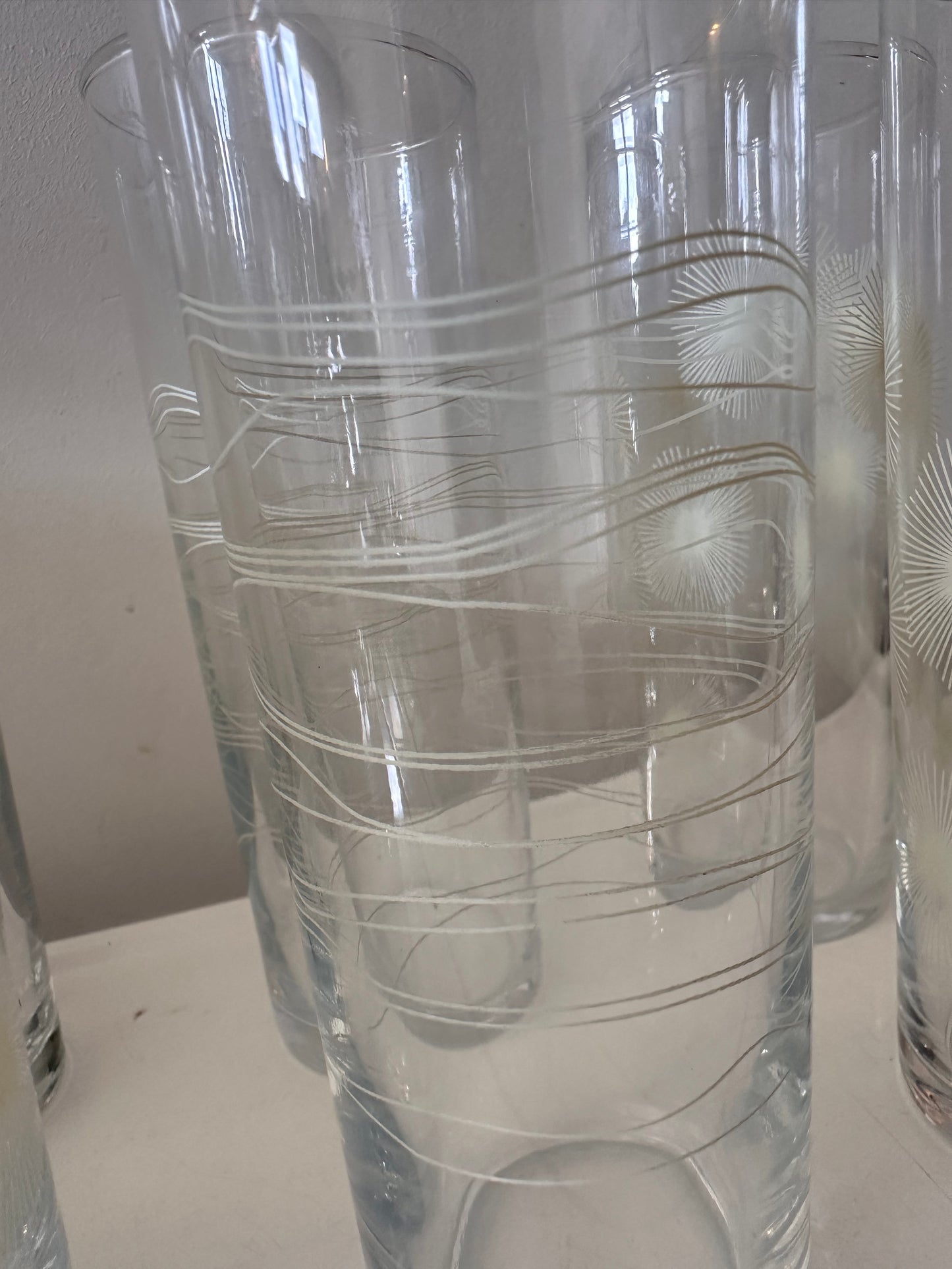 Set van 6 Jaren 70 longdrink glazen