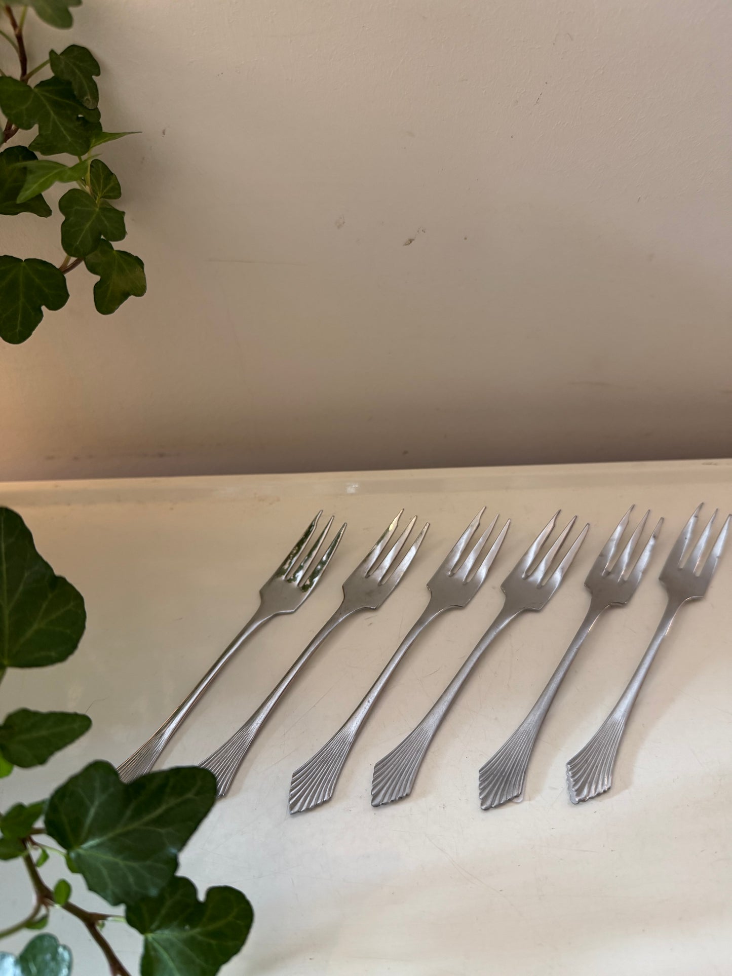 6 Gebaksvorkjes Art Deco
