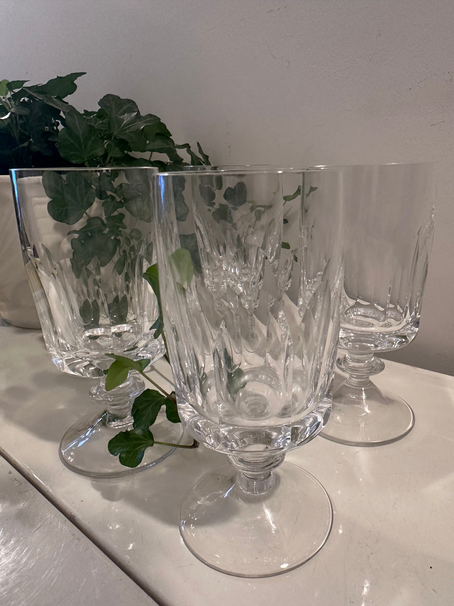 Set van 4 kristallen likeurglaasjes vintage