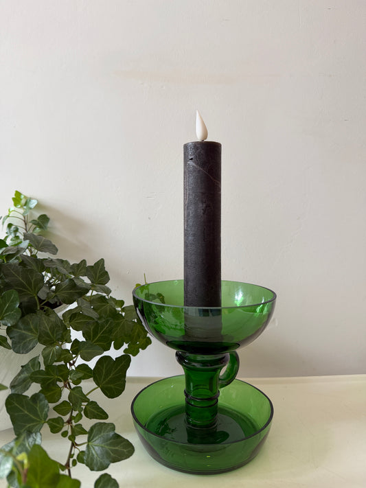 Groen glazen kandelaar