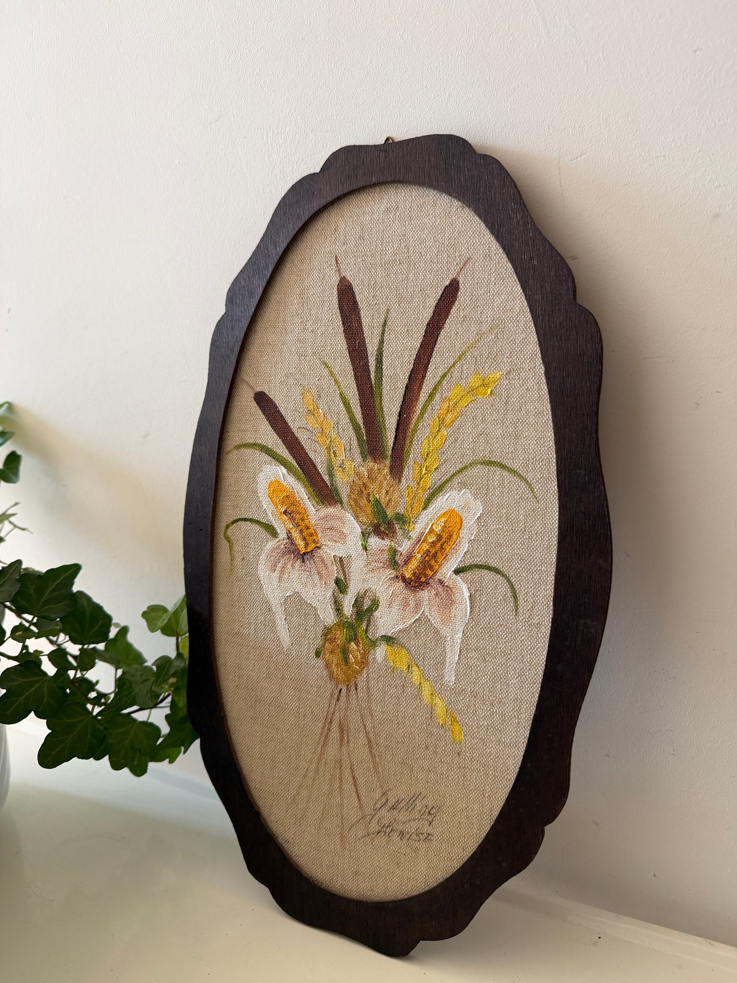 Geschilderd wanddoek met boeket