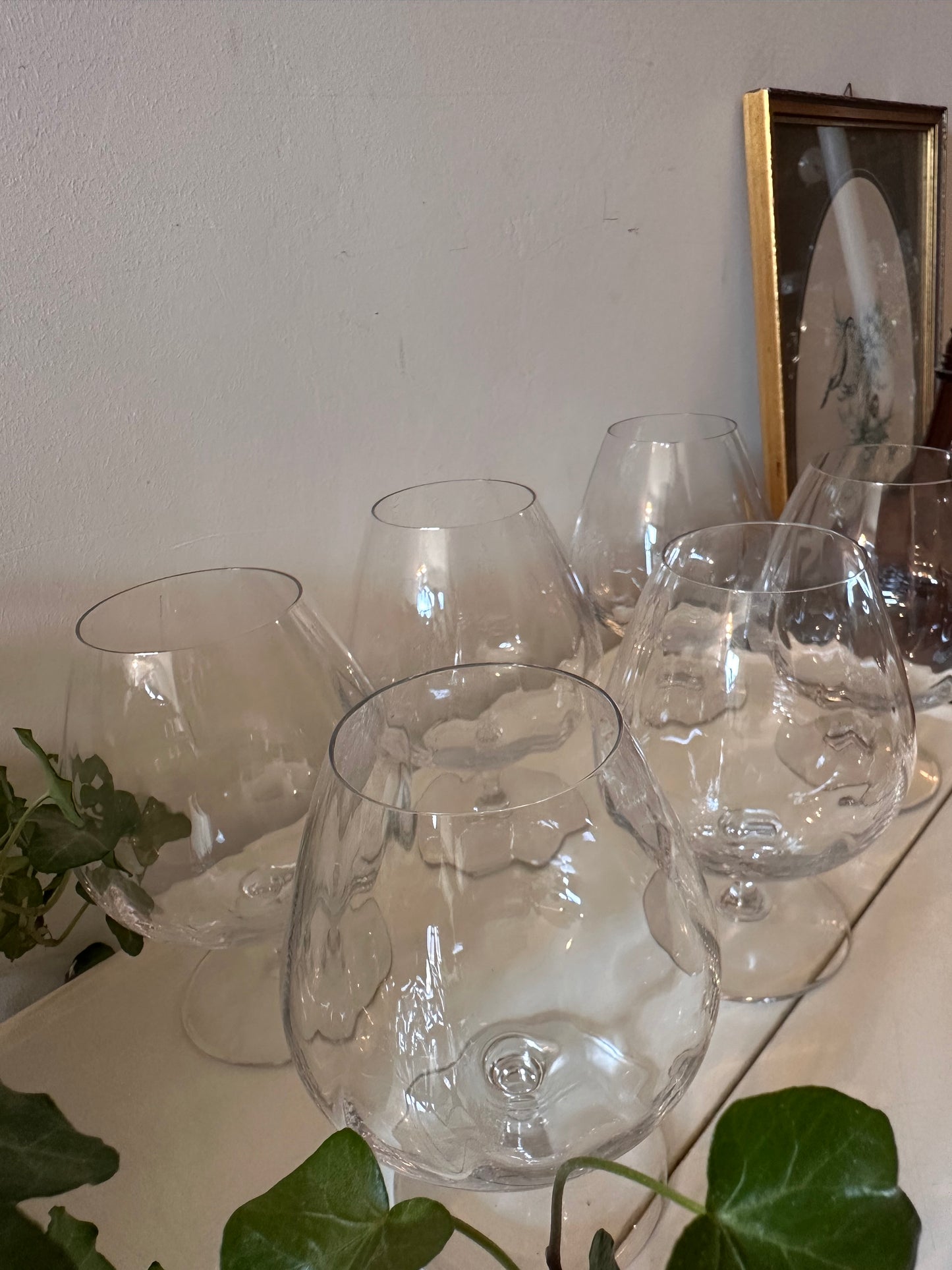 Set van 6 kristallen cognac glazen