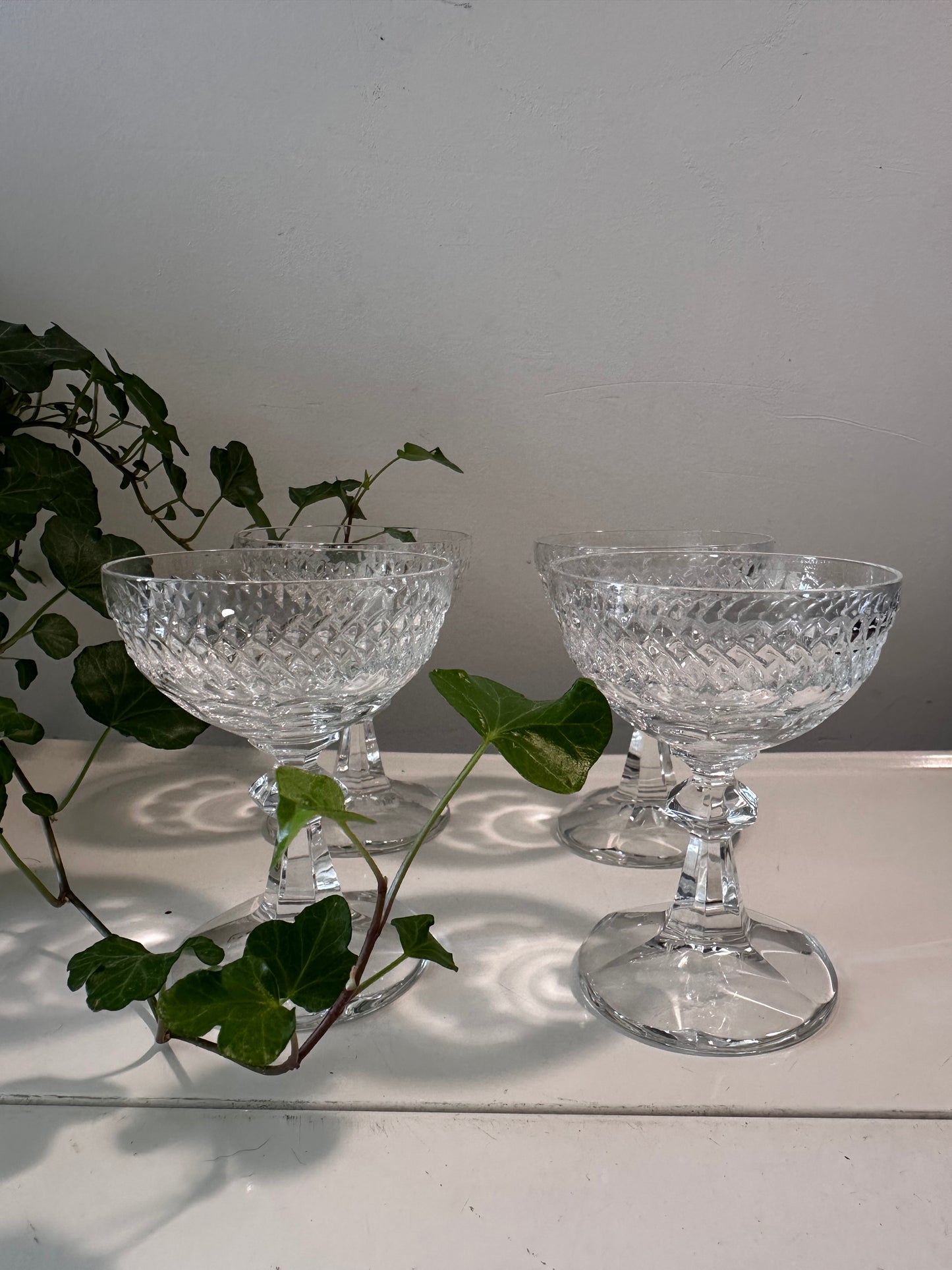 Set van 4 kristallen likeurglaasjes