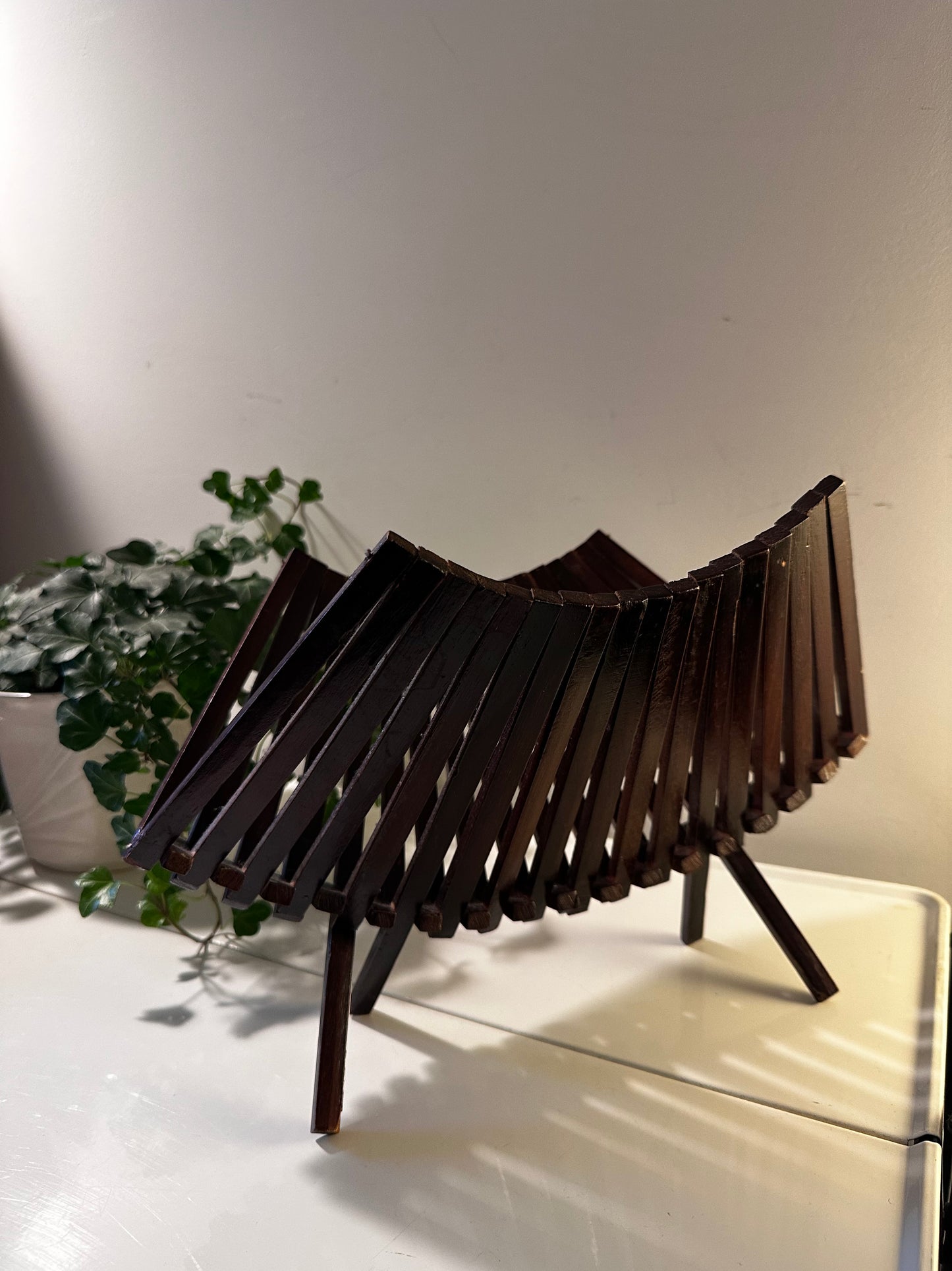 Mid Century houten fruitmand