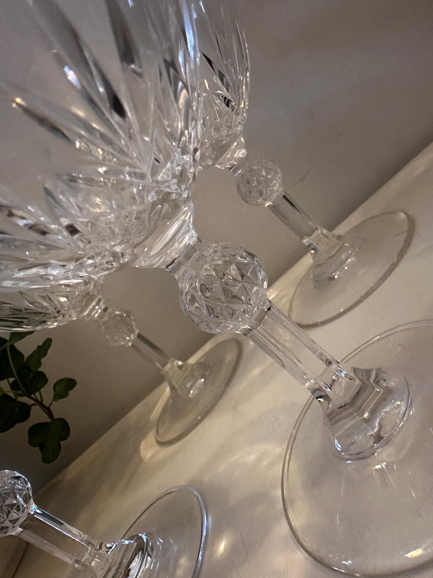 Vintage kristallen coupe champagne glazen