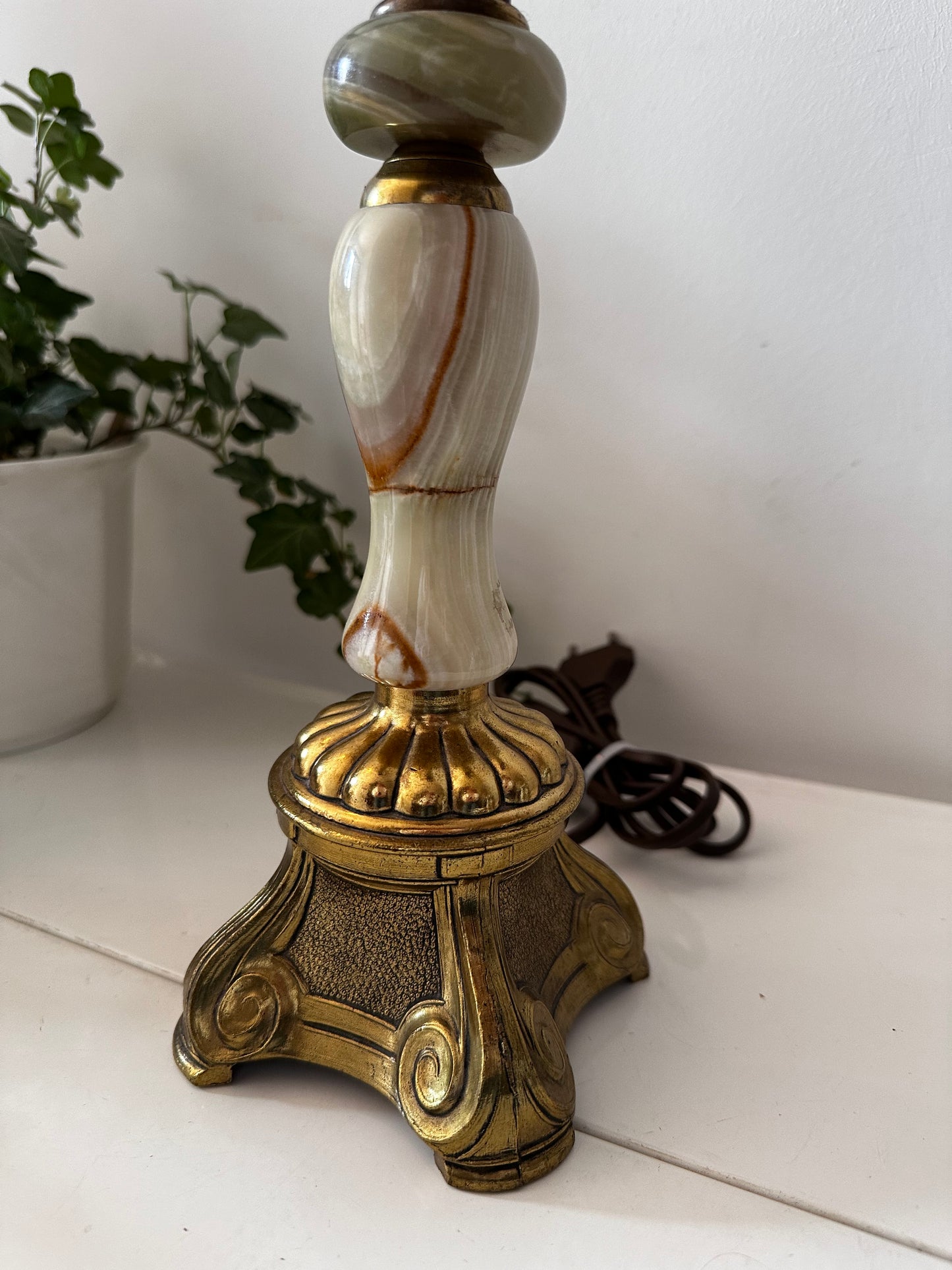 Marmer met messing vintage lamp