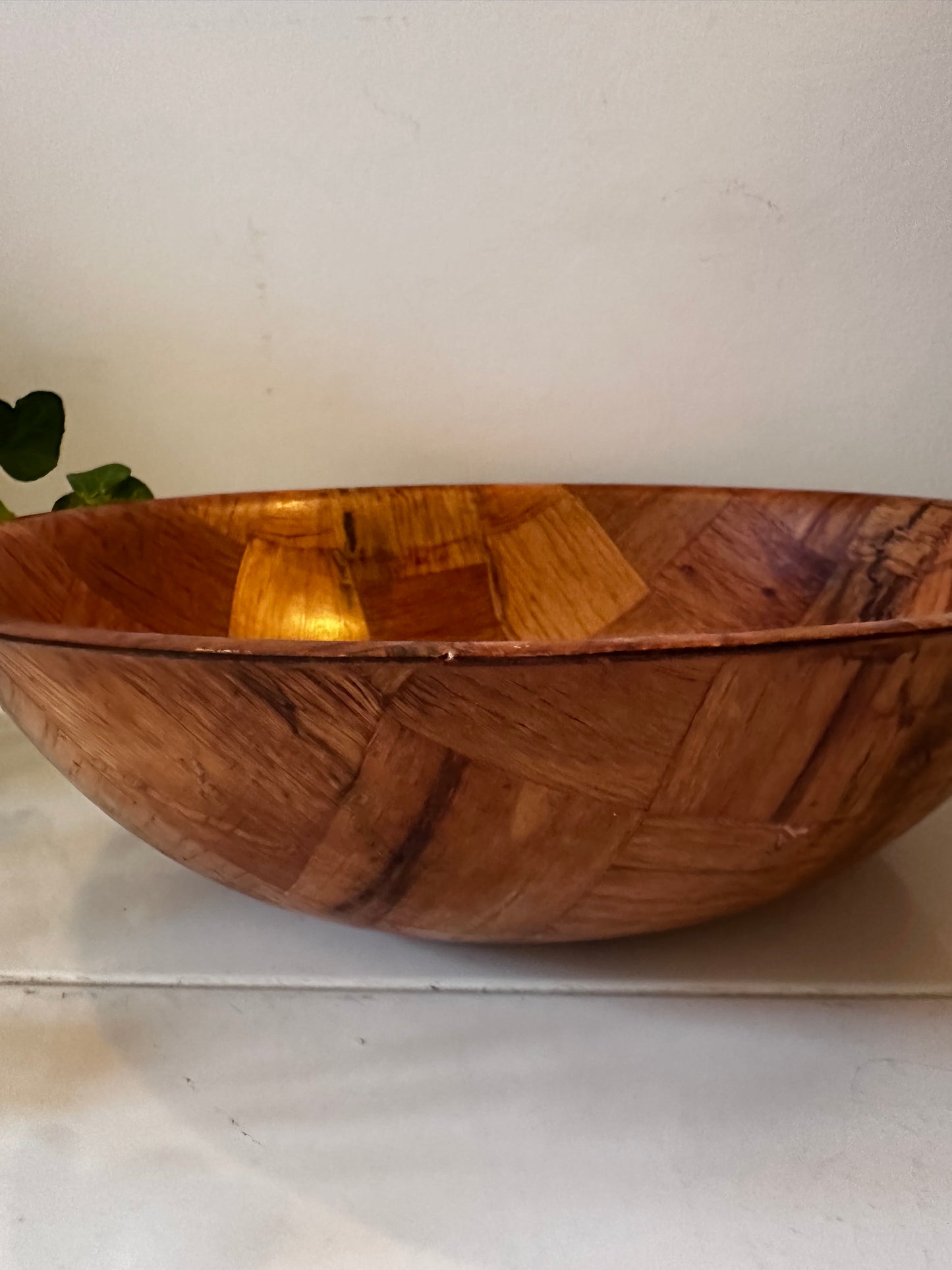 Geweven houten vintage schaal