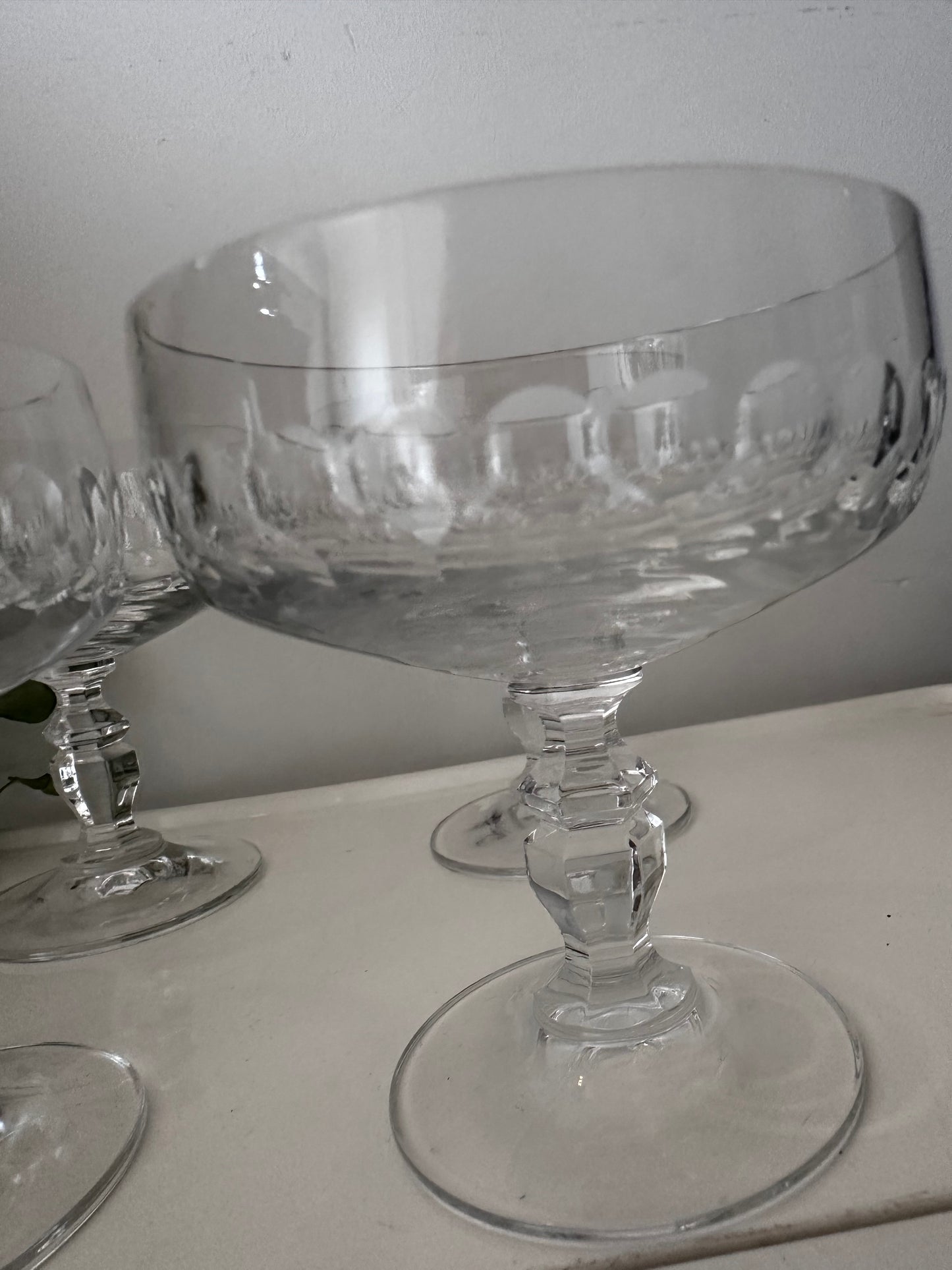 Set van 4 kristallen coupe champagne glazen