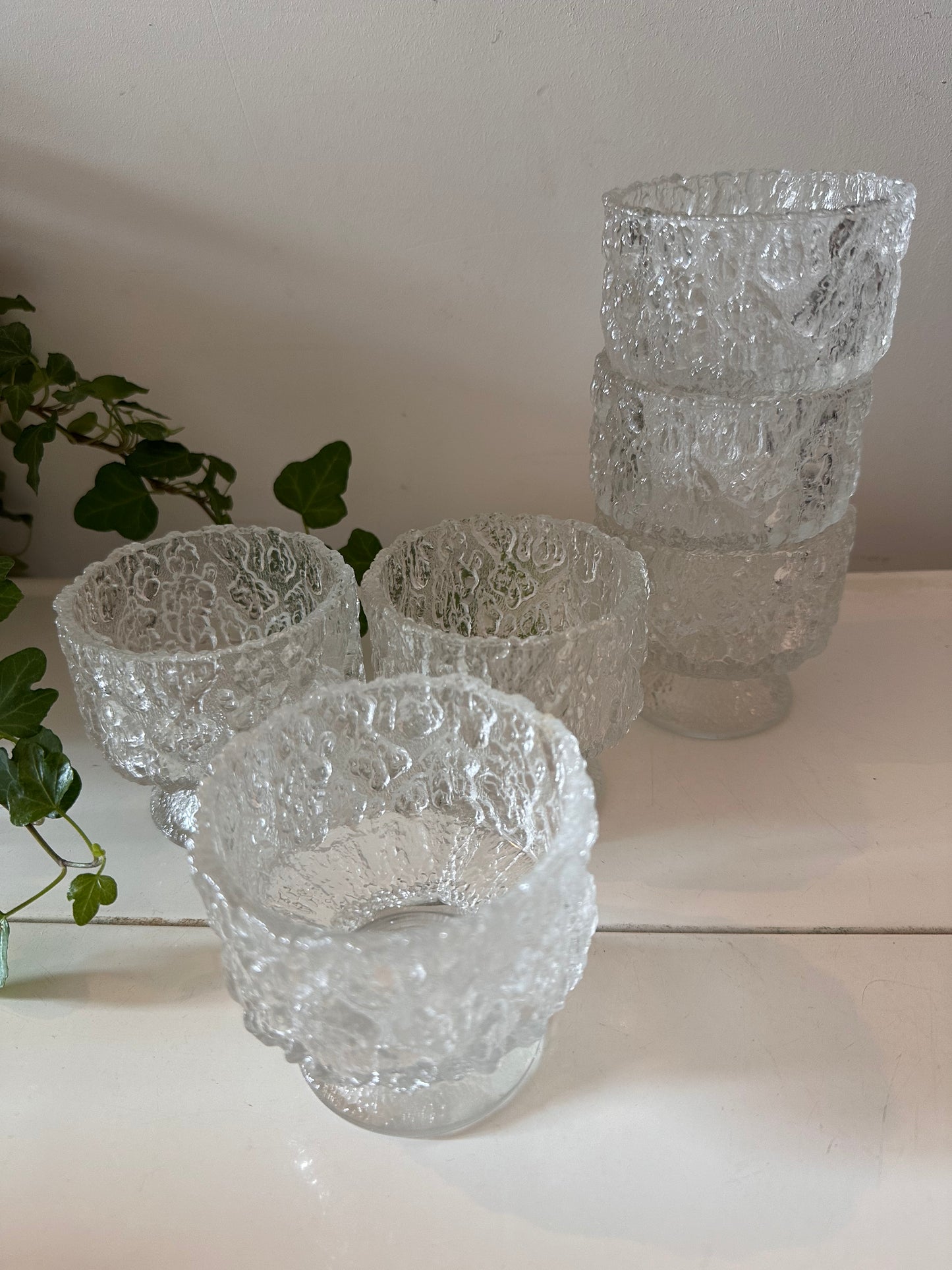 Set van 6 vintage glazen coupes