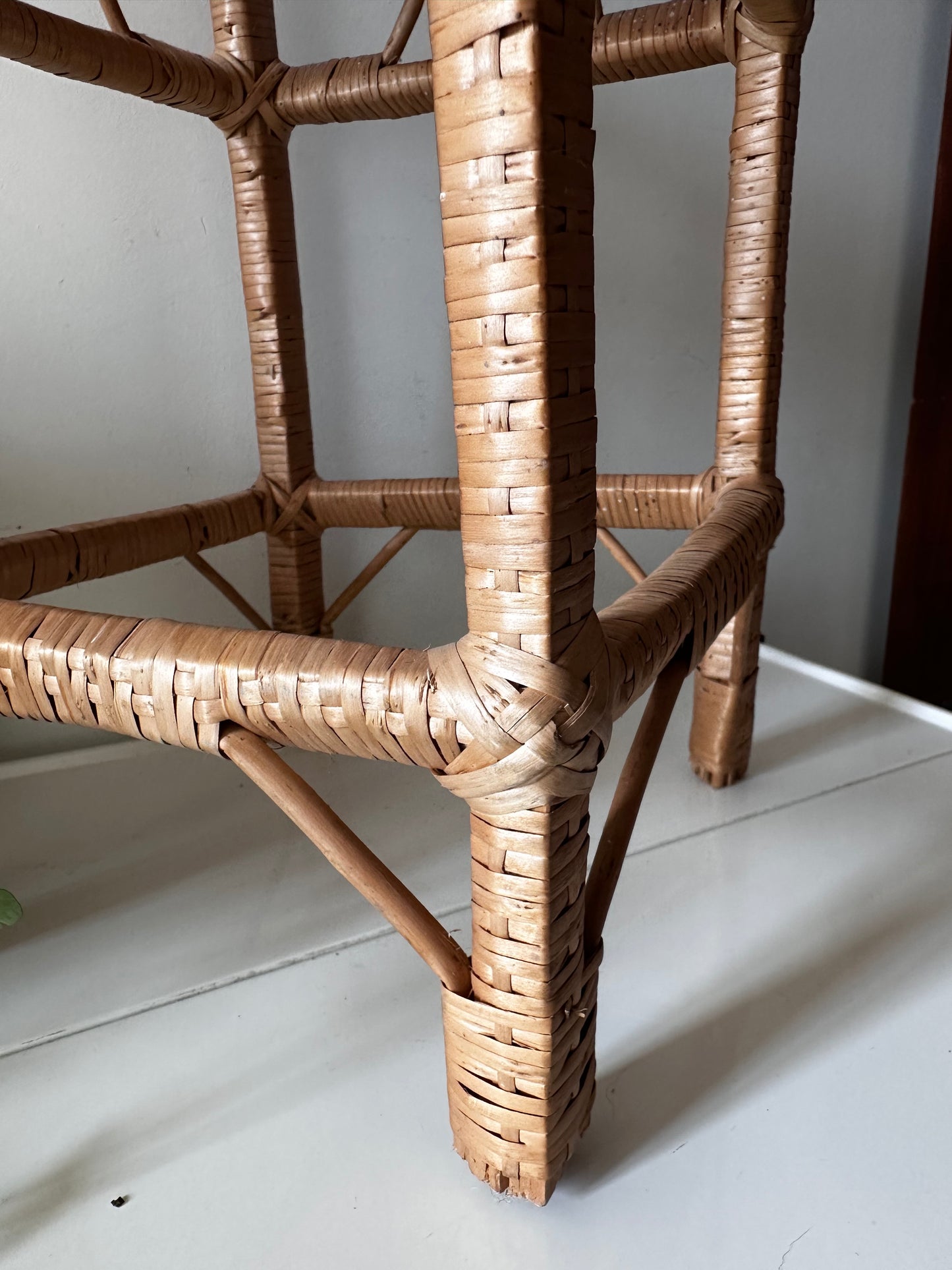 Rotan vintage plantentafeltje