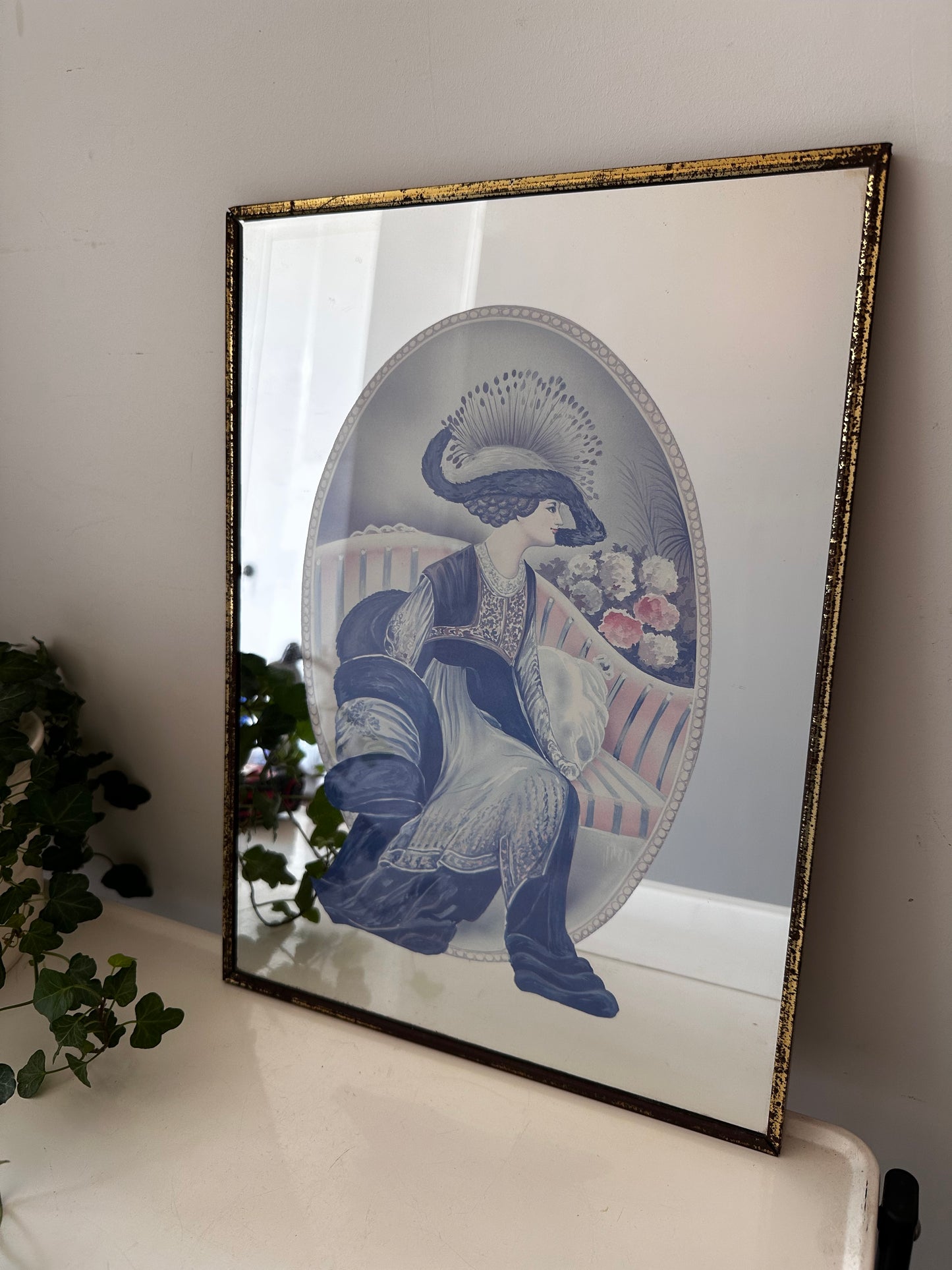 Art Nouveau spiegel met patina