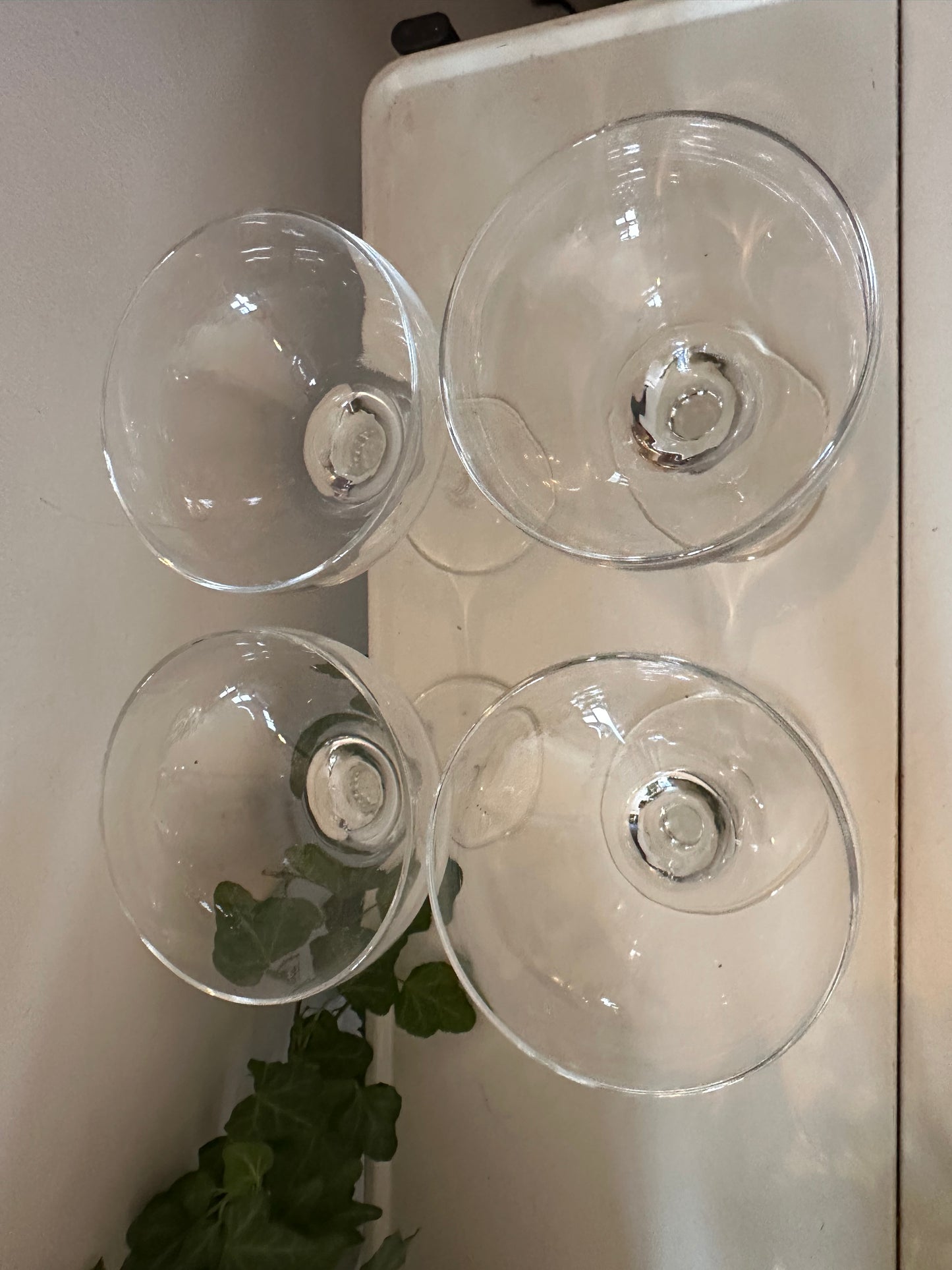 Set van 4 kristallen coupe champagne glazen