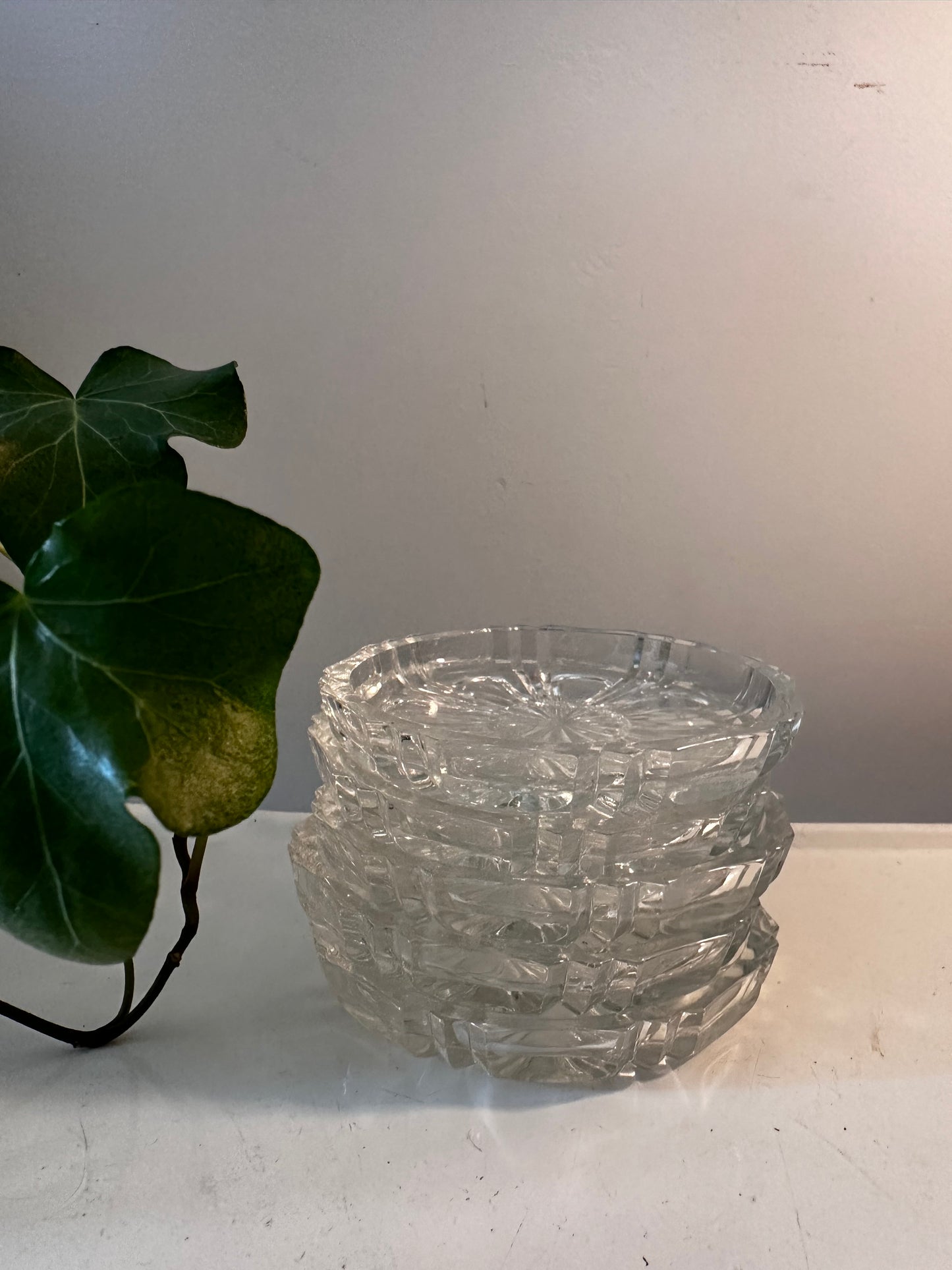 Vintage glazen onderzetters