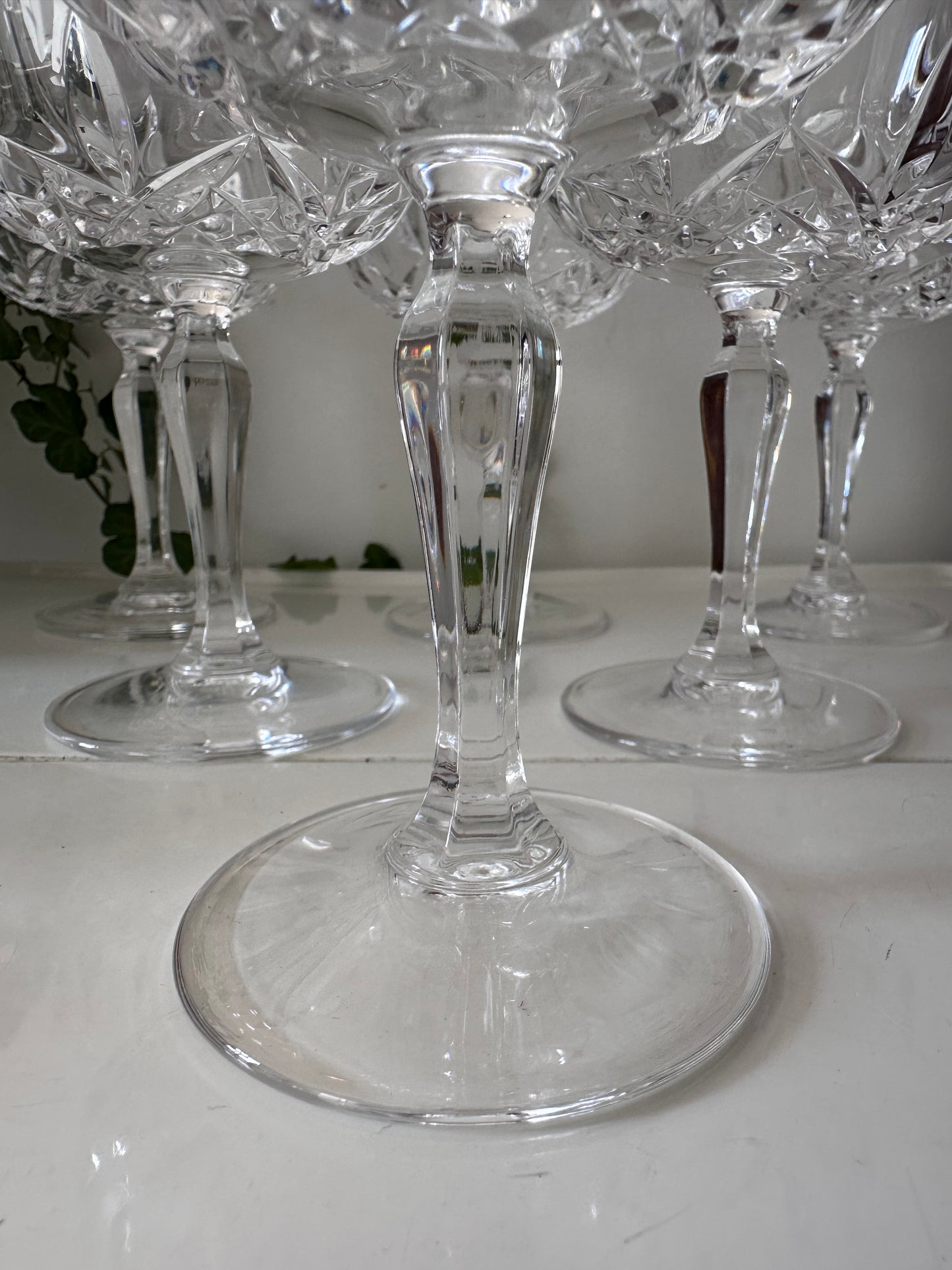 Set van 6 kristallen coupe champagne glazen