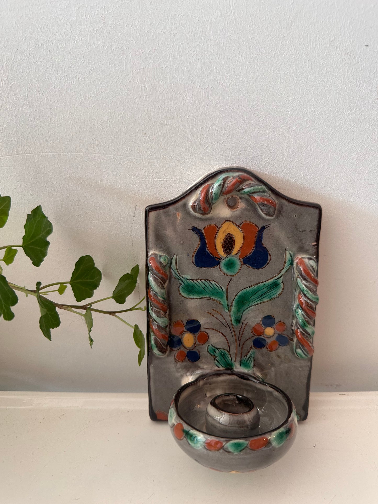 Keramieken wandkandelaar vintage