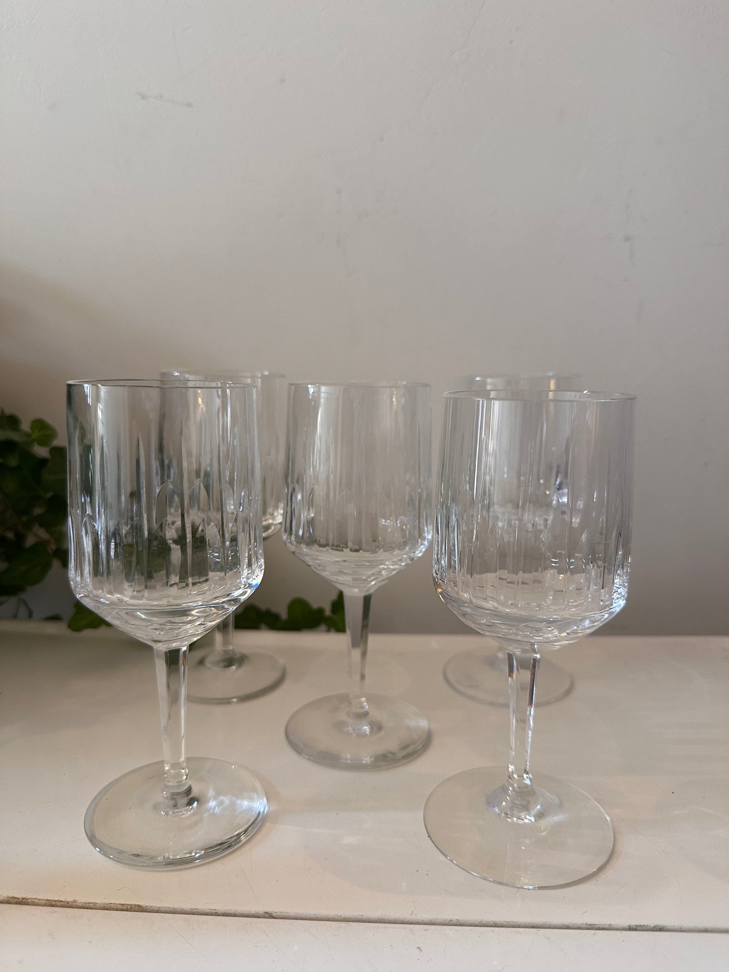 Set van 5 kristallen voetglazen Jaren 60