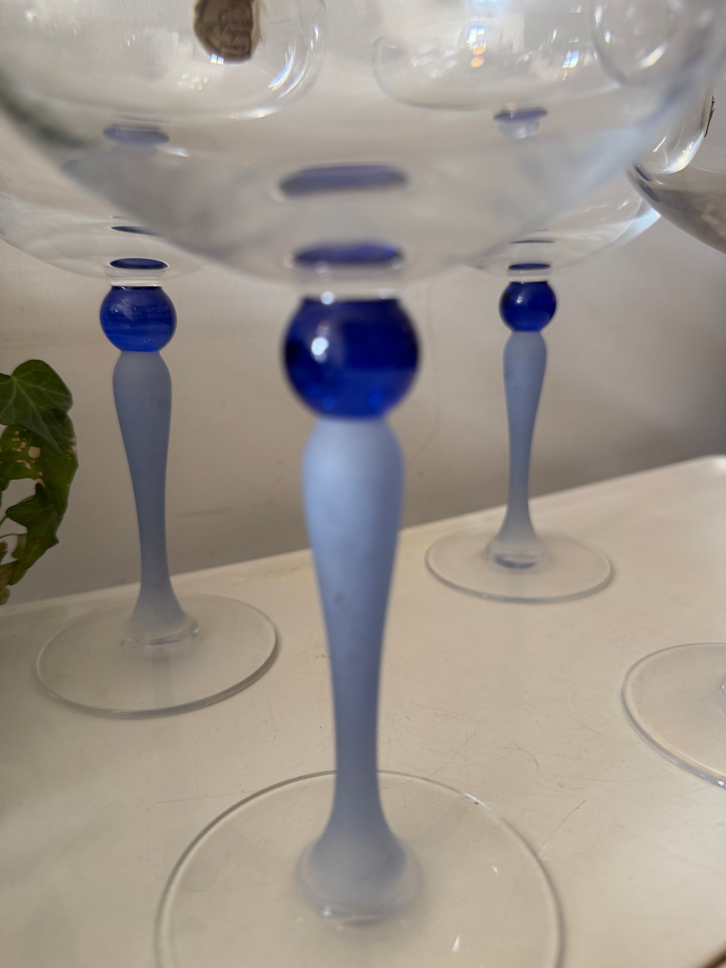 Set van 4 kristallen champagne coupes Cristal D’argue