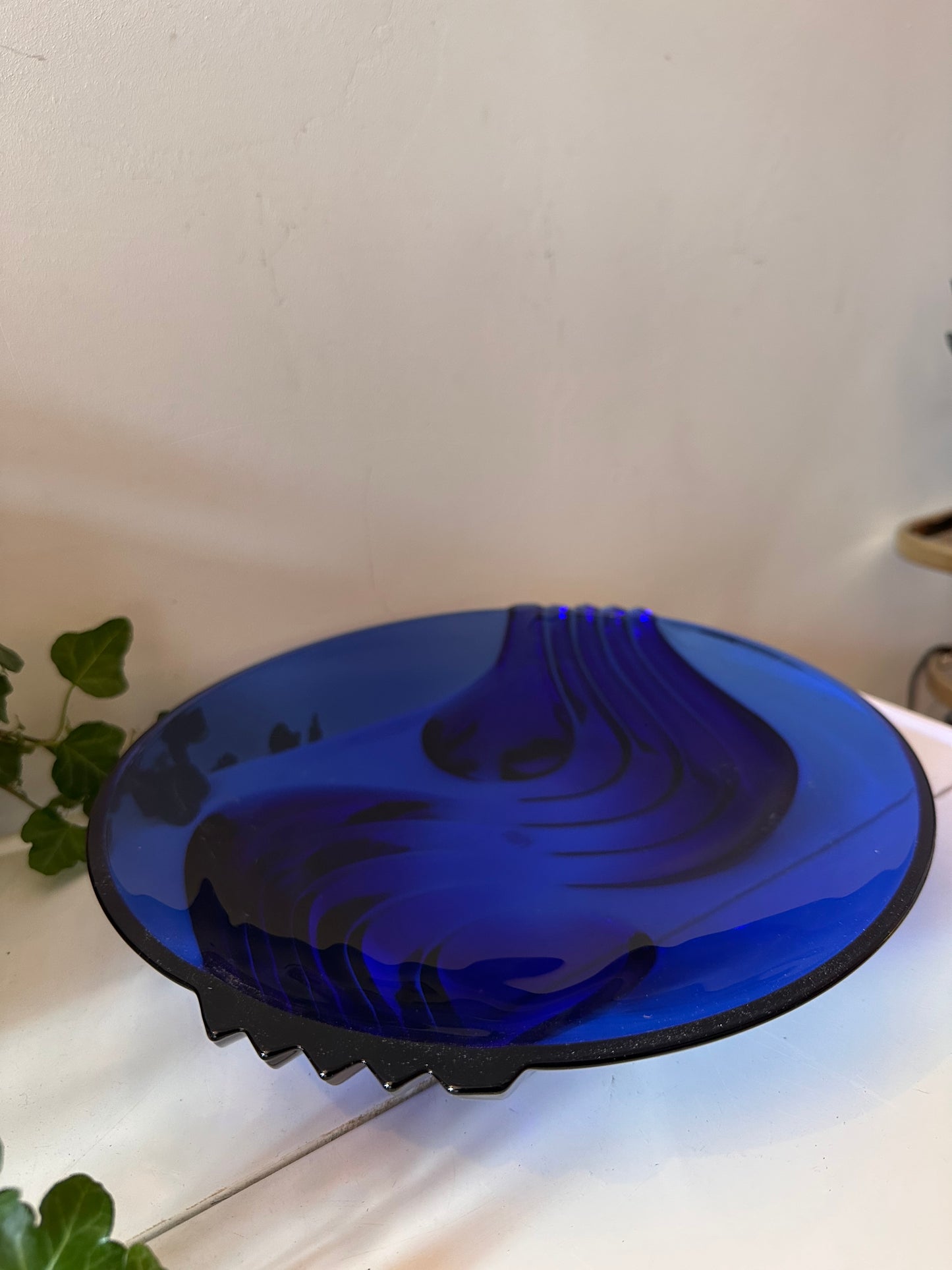 Art Deco blauwe schaal