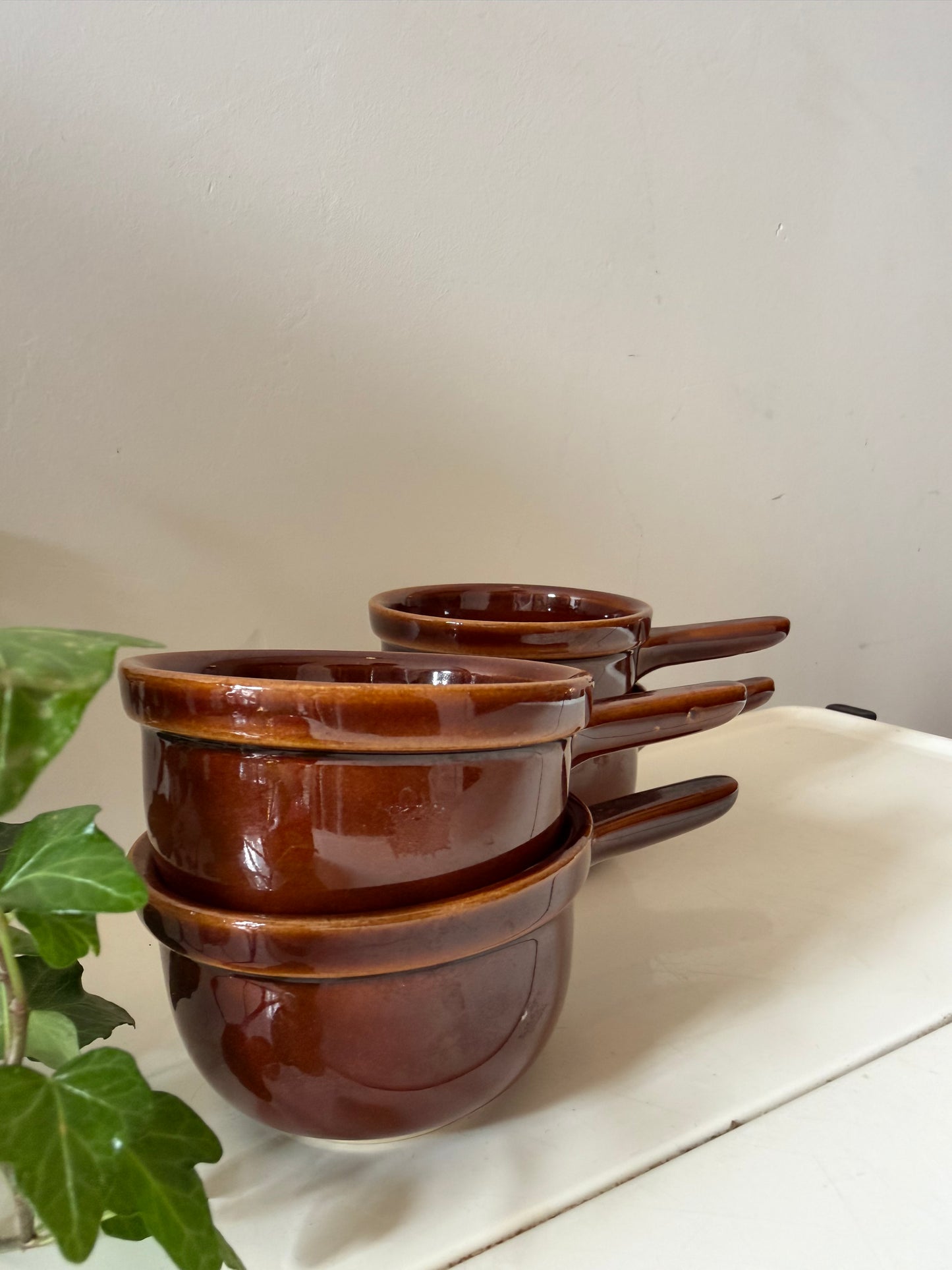 Set van 4 keramieken espresso kopjes met steeltje