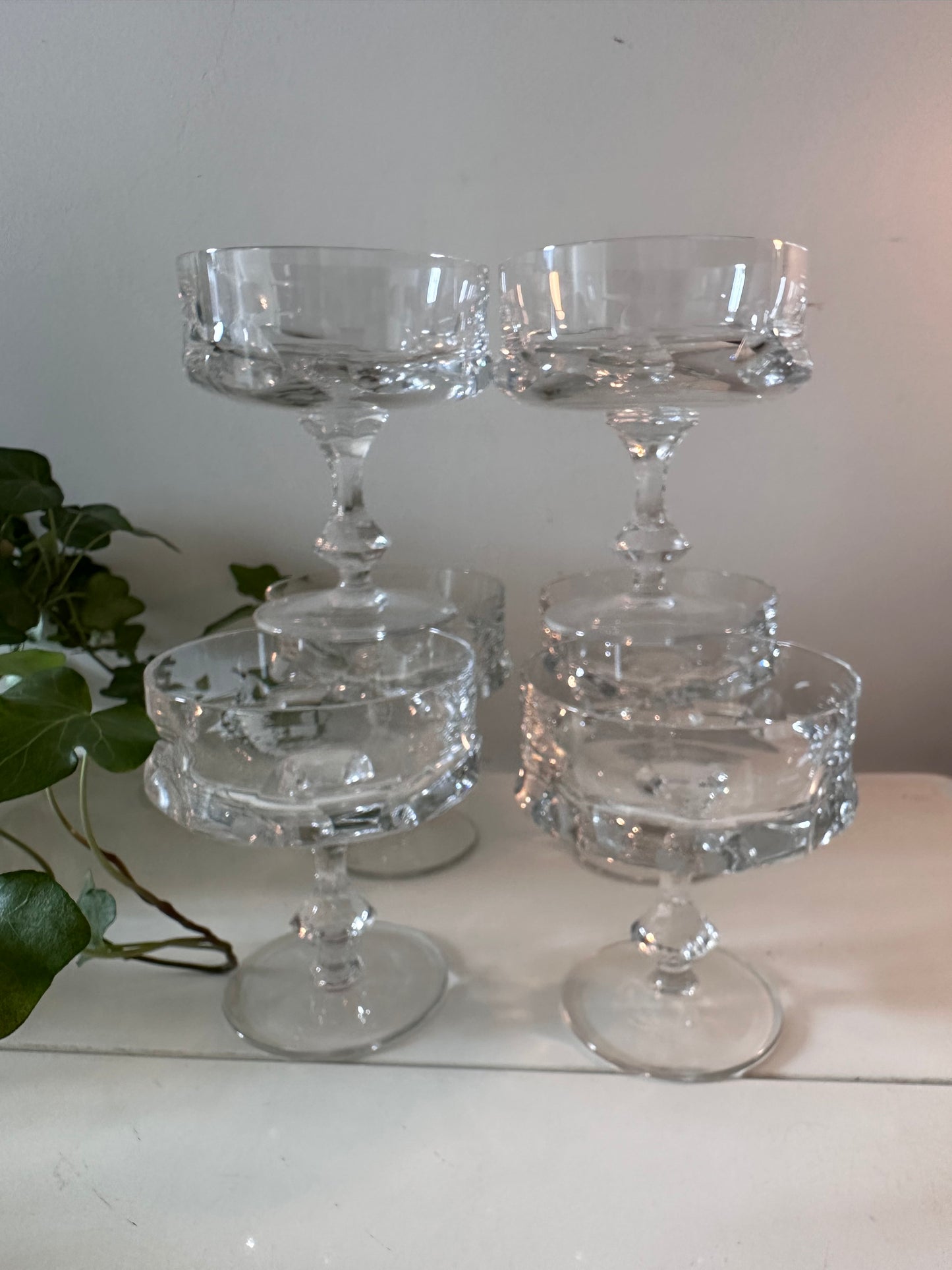 Kristallen vintage coupe champagne glazen