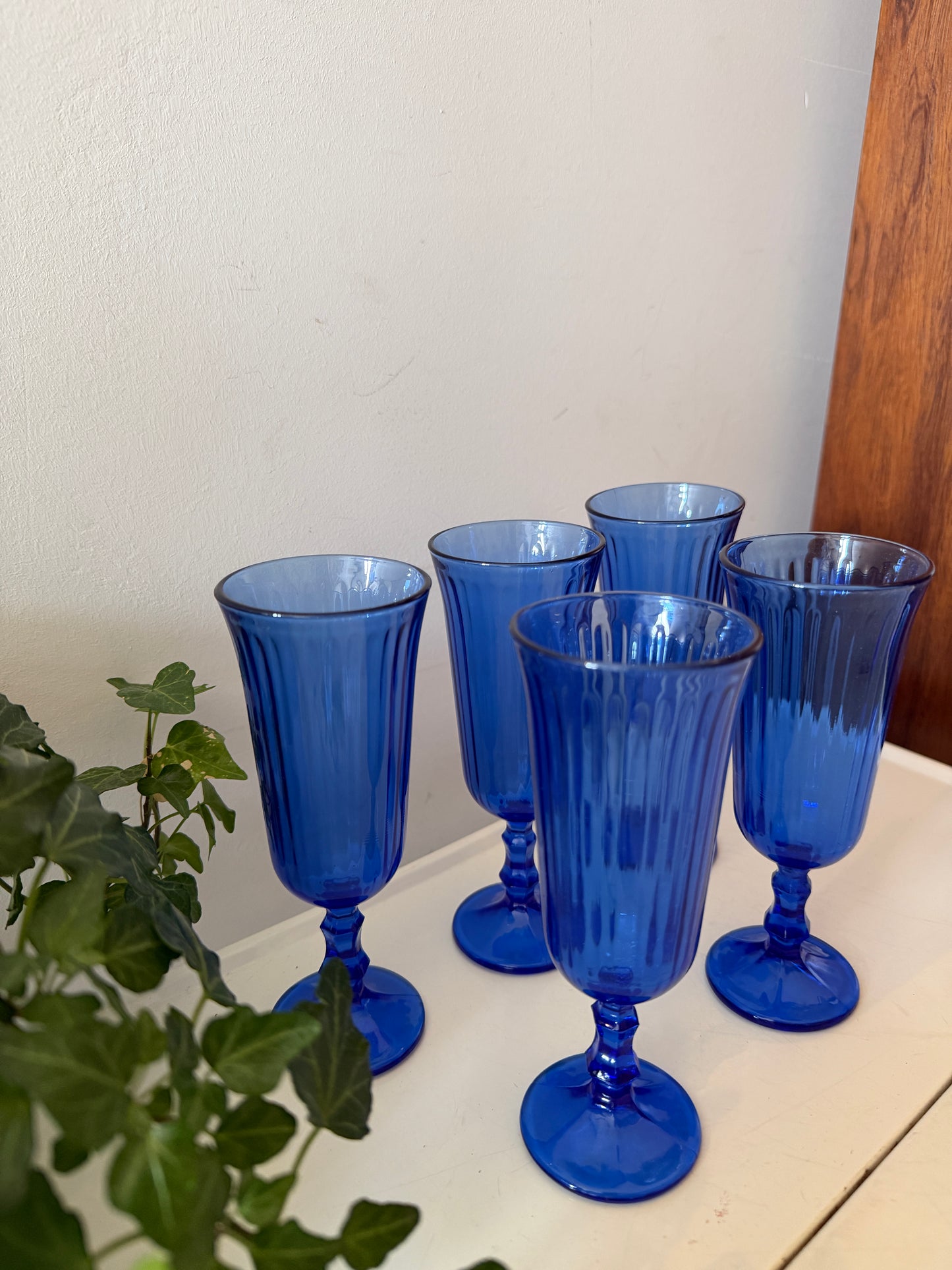 Set prachtige blauwe flutes