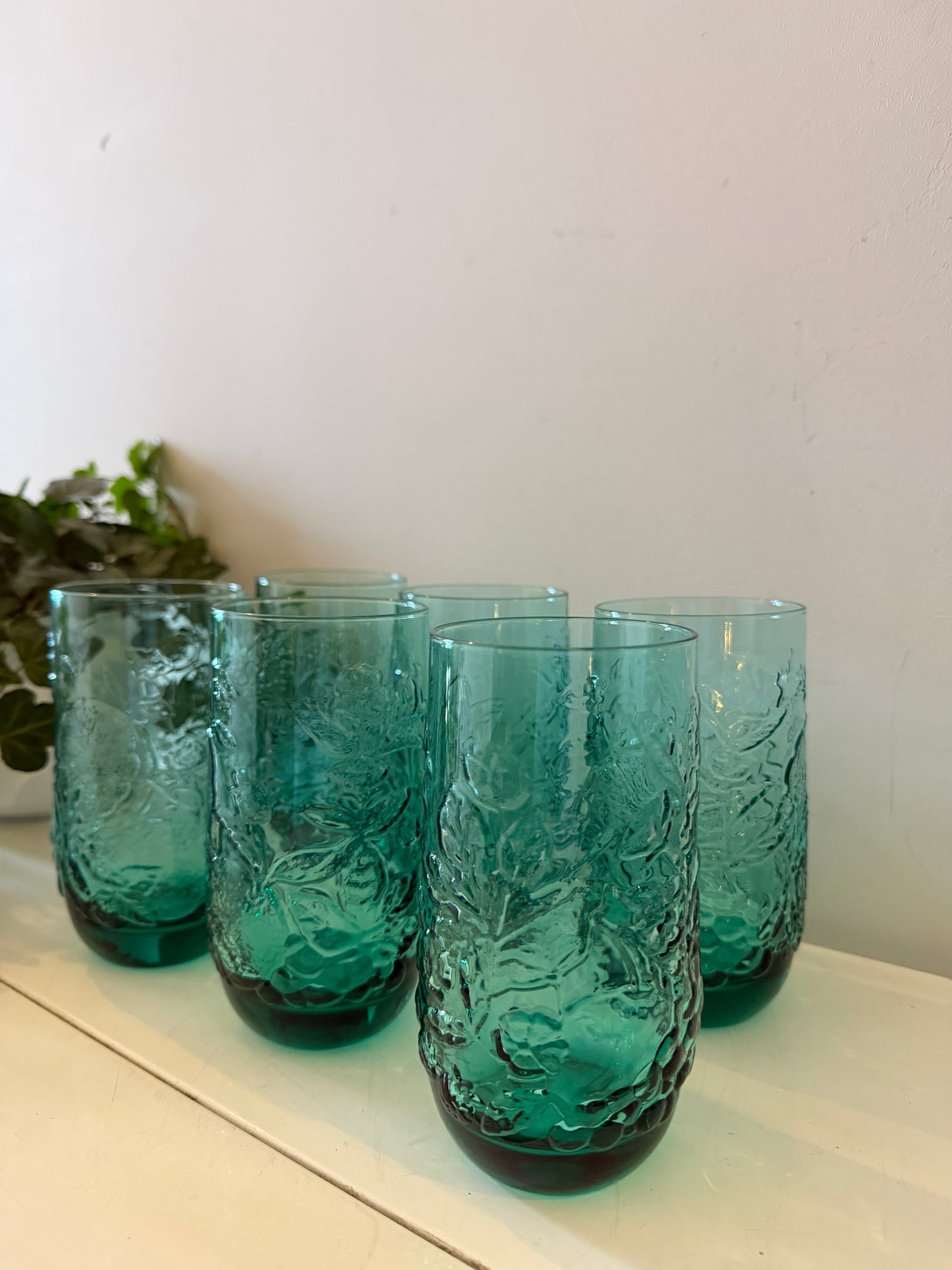 Set van 6 vintage Italiaanse longdrinkglazen