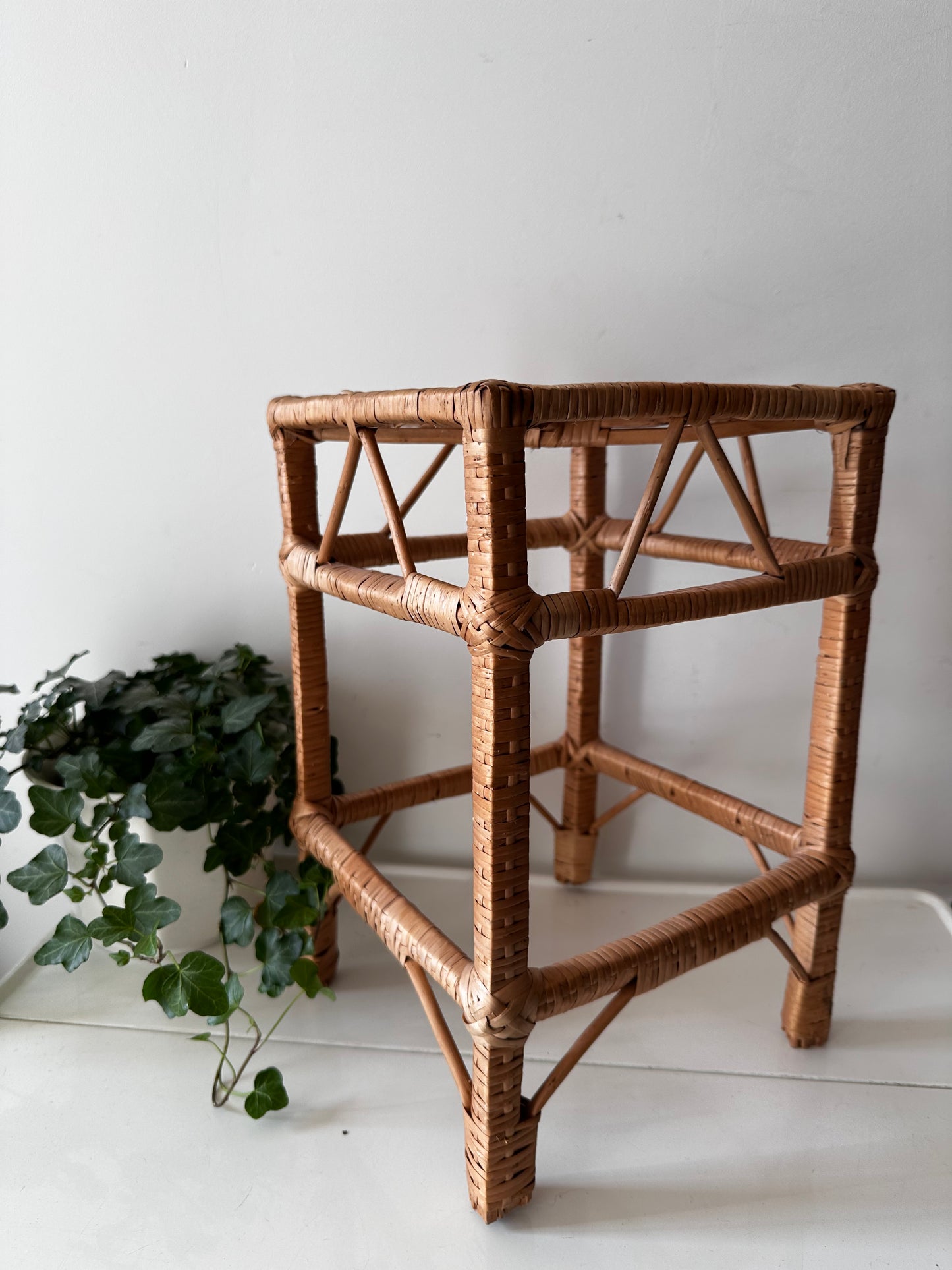 Rotan vintage plantentafeltje