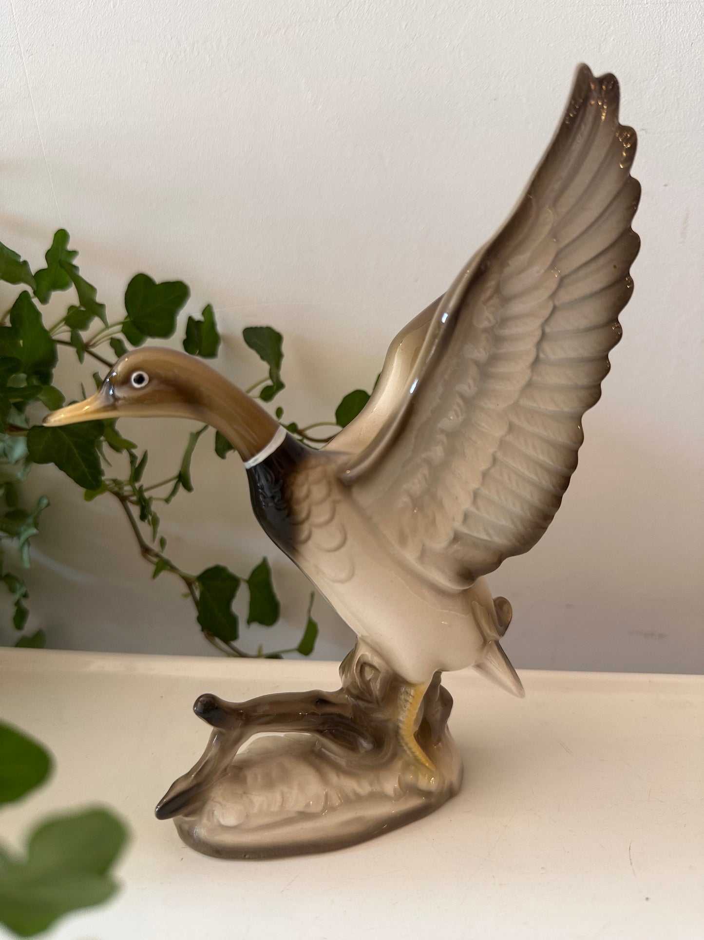 Porseleinen eend beeldje vintage