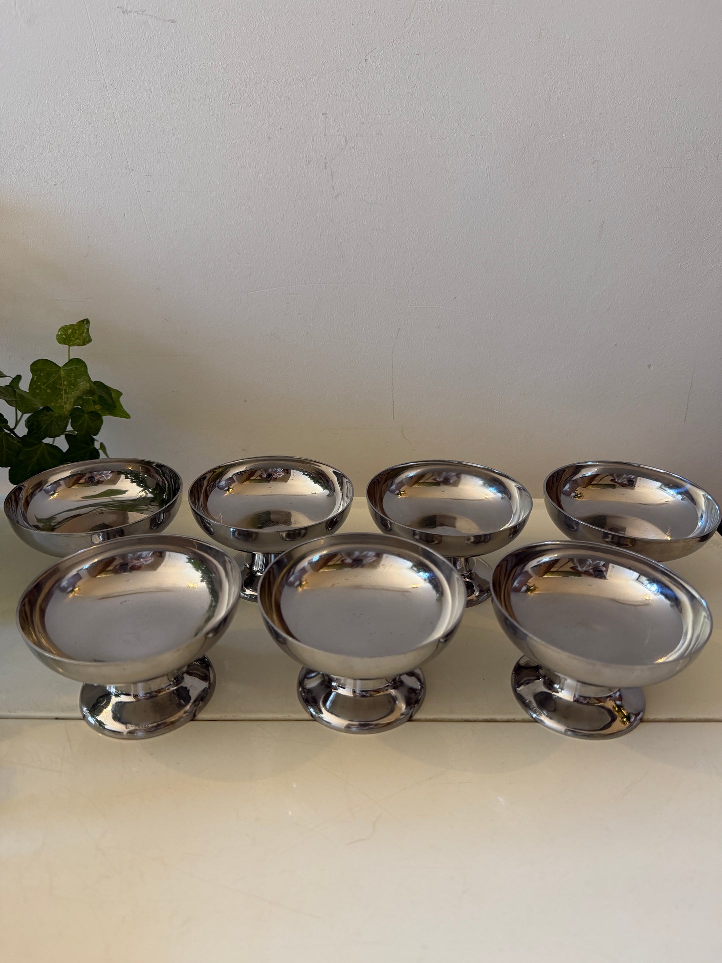 Set van 7 Chrome ijscoupes