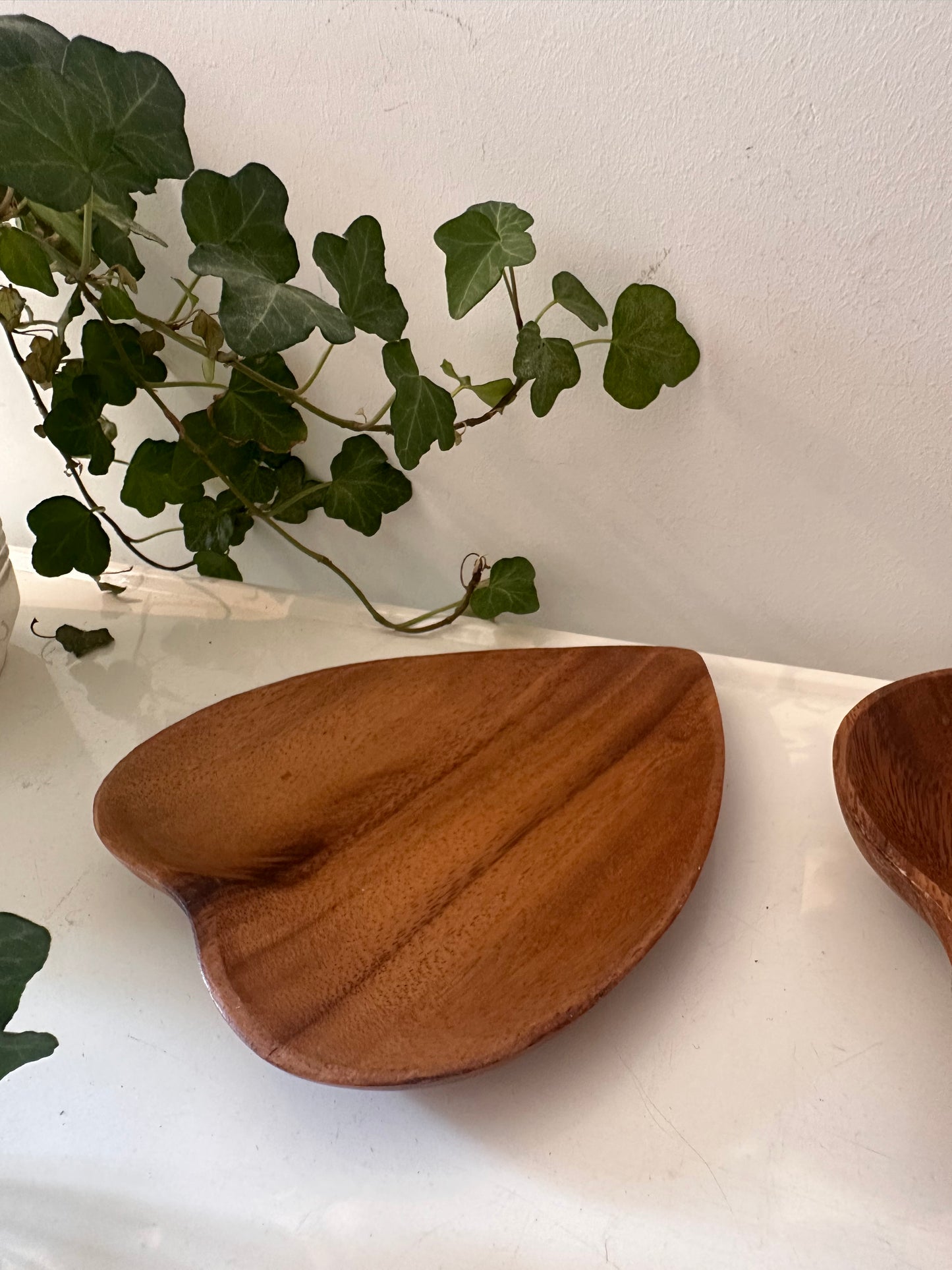 Set van twee houten schaaltjes