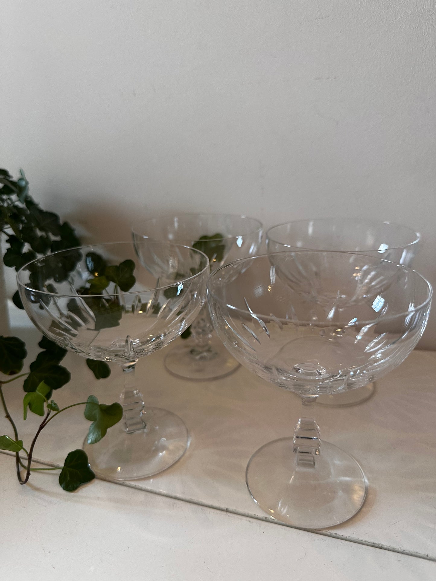 Vintage coupe champagne glazen kristal