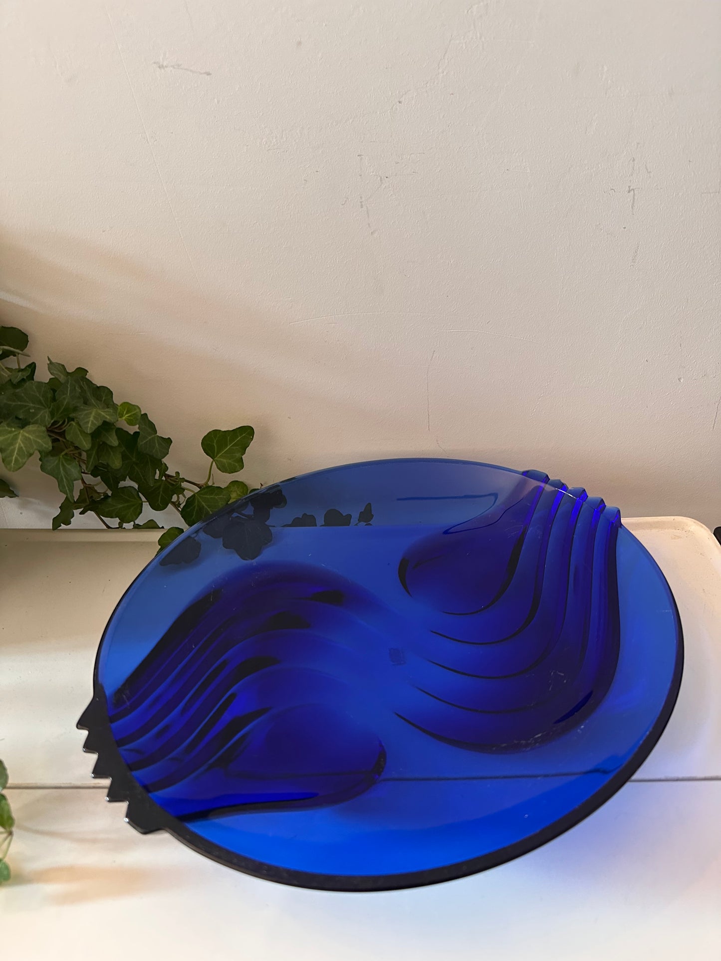Art Deco blauwe schaal