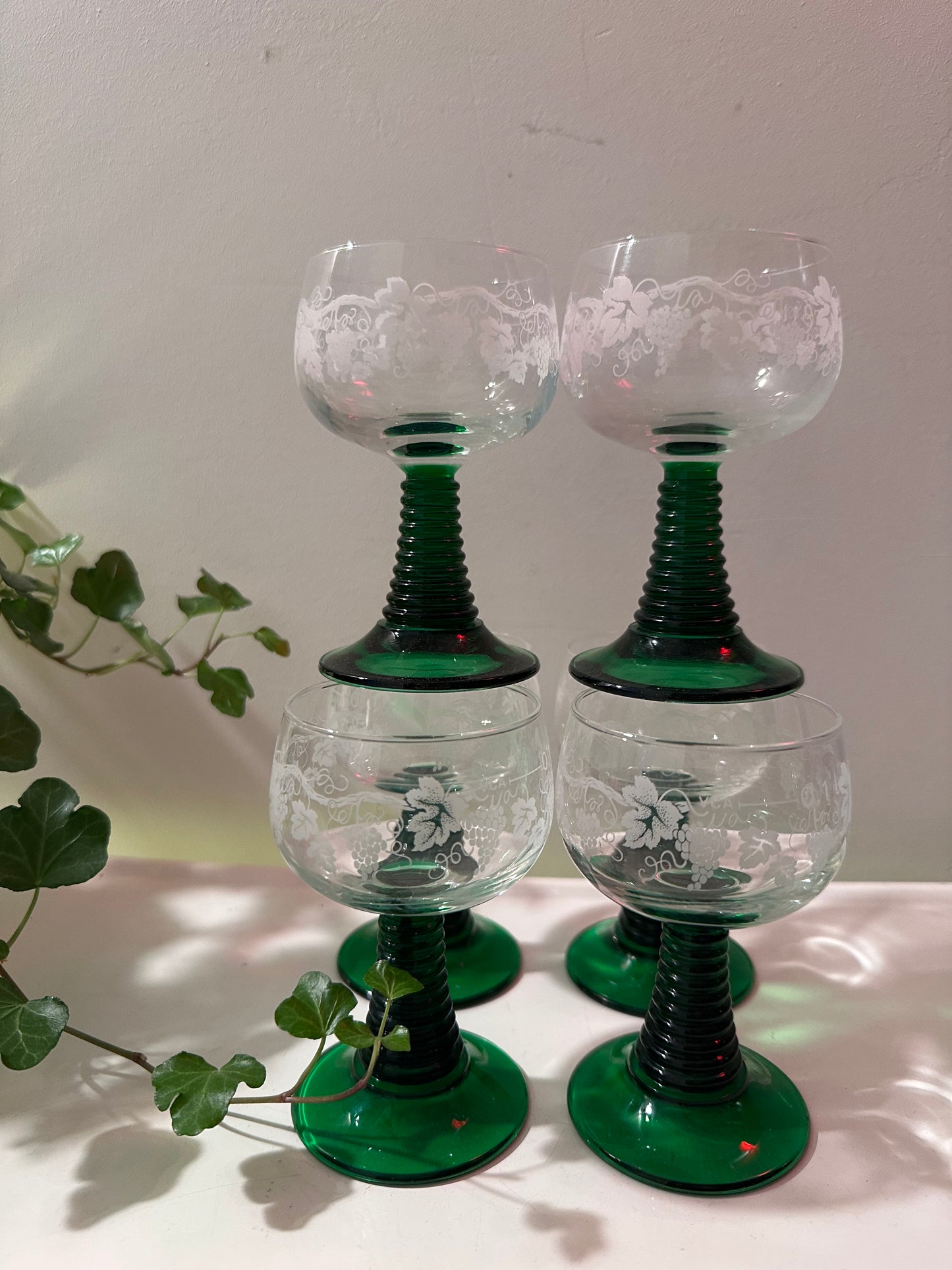 Roemer Moezel glazen met gravure