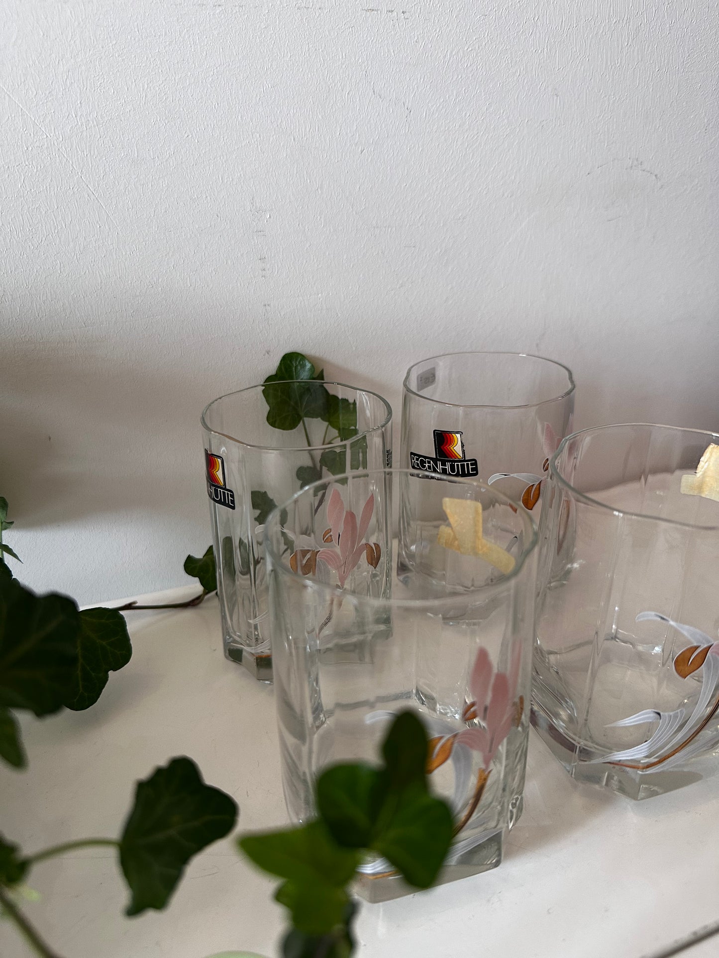 Jaren 80 kristallen glazen waterglazen whiskey glazen