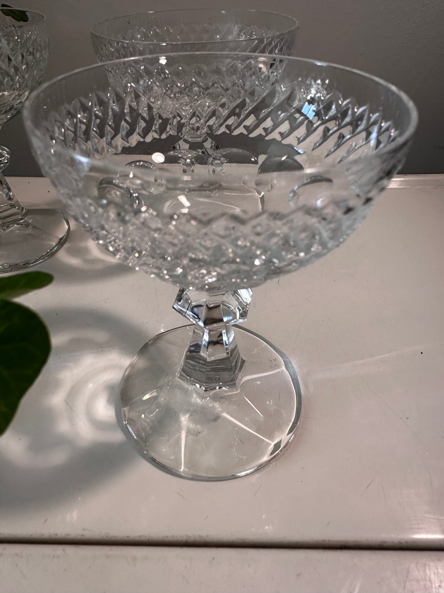 Set van 4 kristallen likeurglaasjes