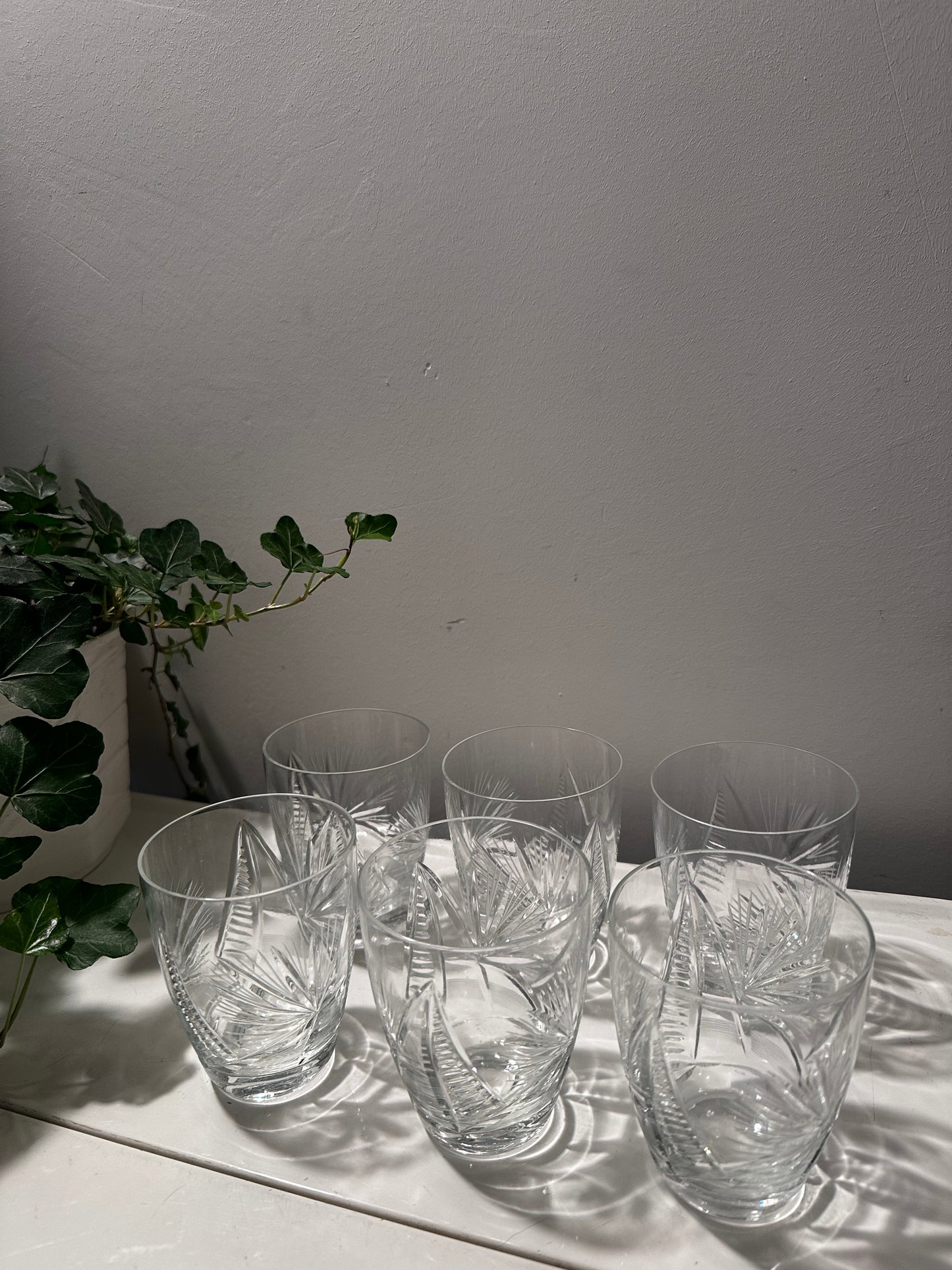 6 vintage jaren 60 waterglazen kristal