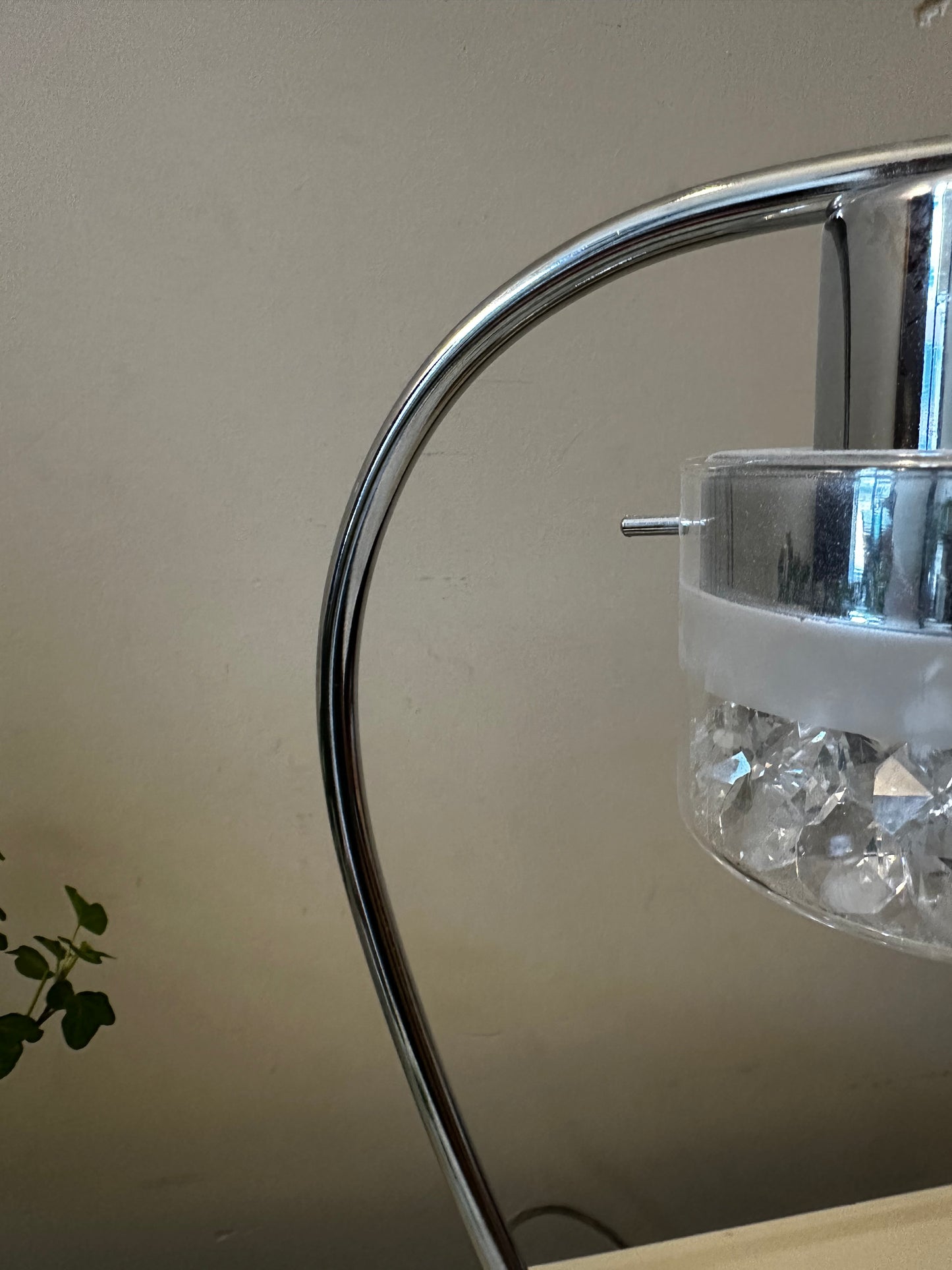 Zilverkleurig tafellamp Jaren 80