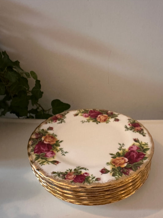 6 Royal Albert Old Country Rosés gebaksbordjes