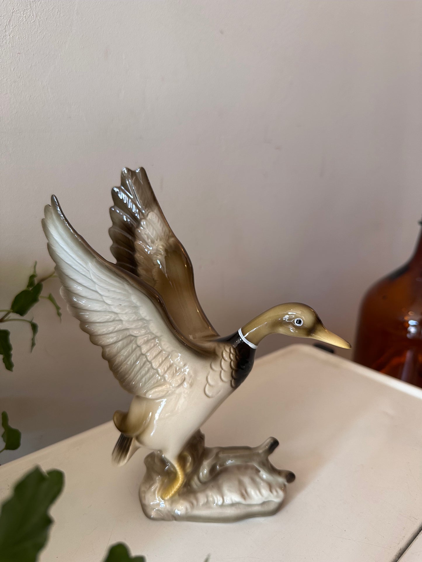 Porseleinen eend beeldje vintage