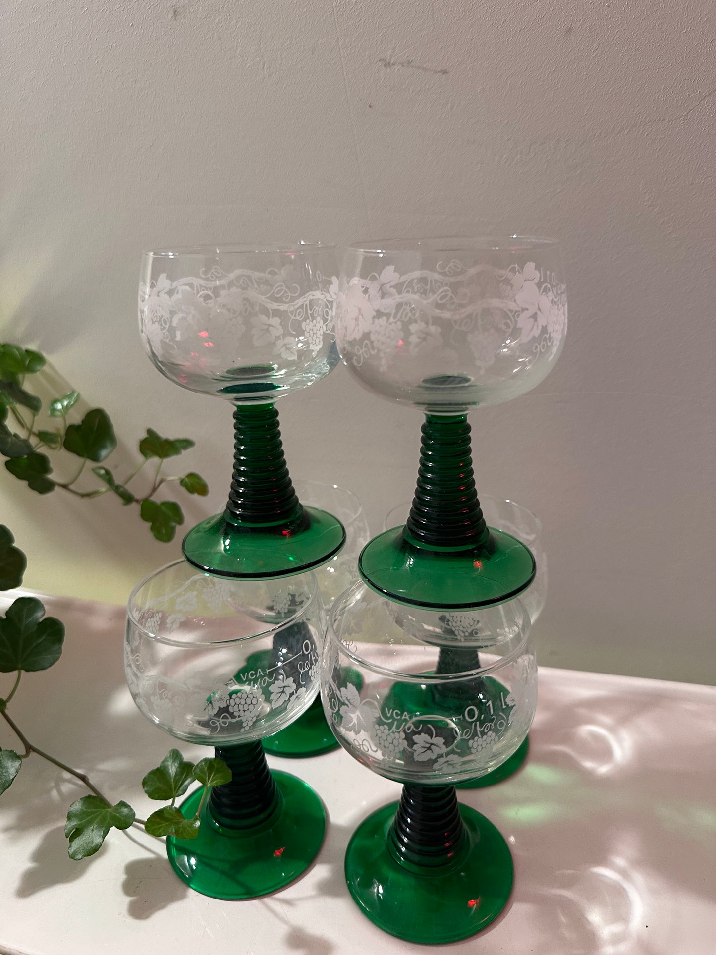 Roemer Moezel glazen met gravure