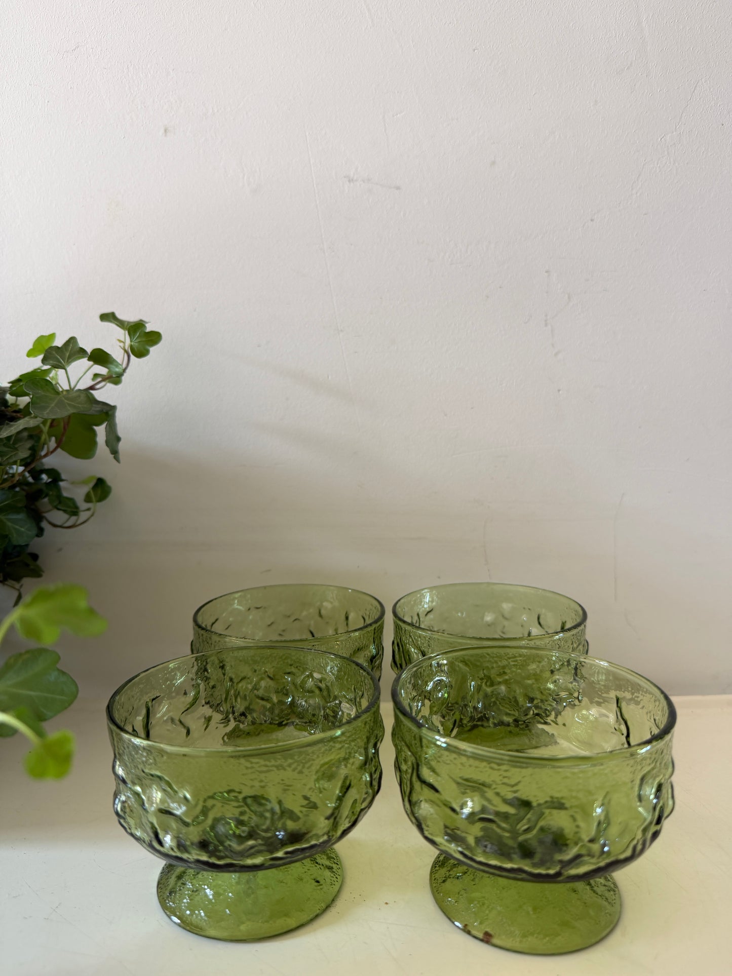 Set van 4 vintage Italiaanse glazen coupes