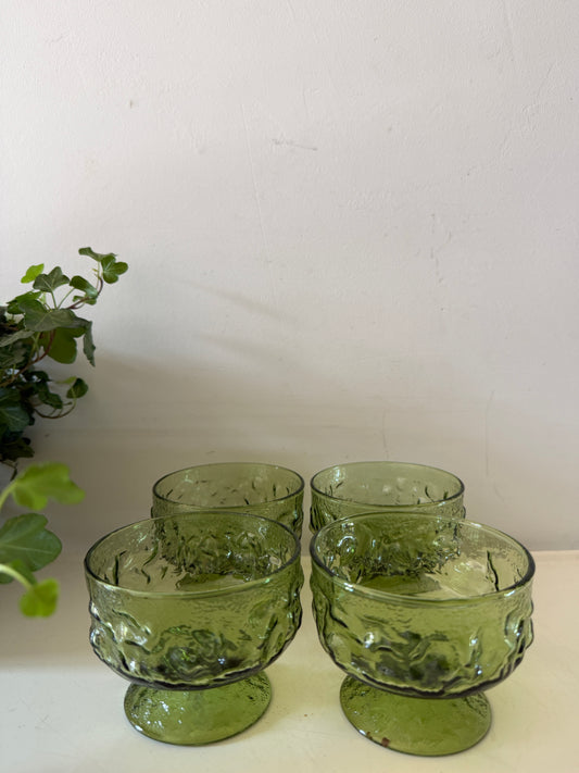 Set van 4 vintage Italiaanse glazen coupes