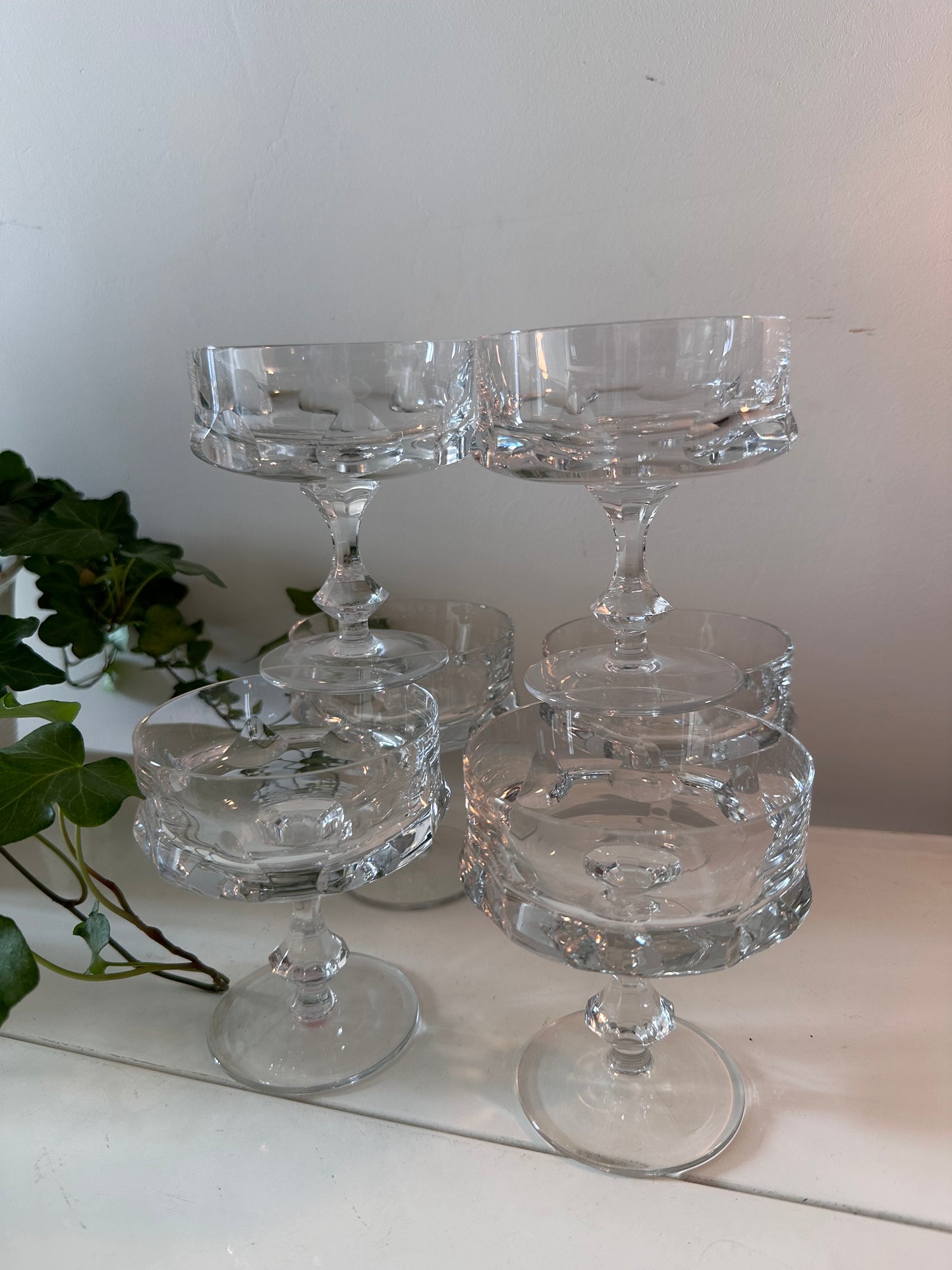 Kristallen vintage coupe champagne glazen