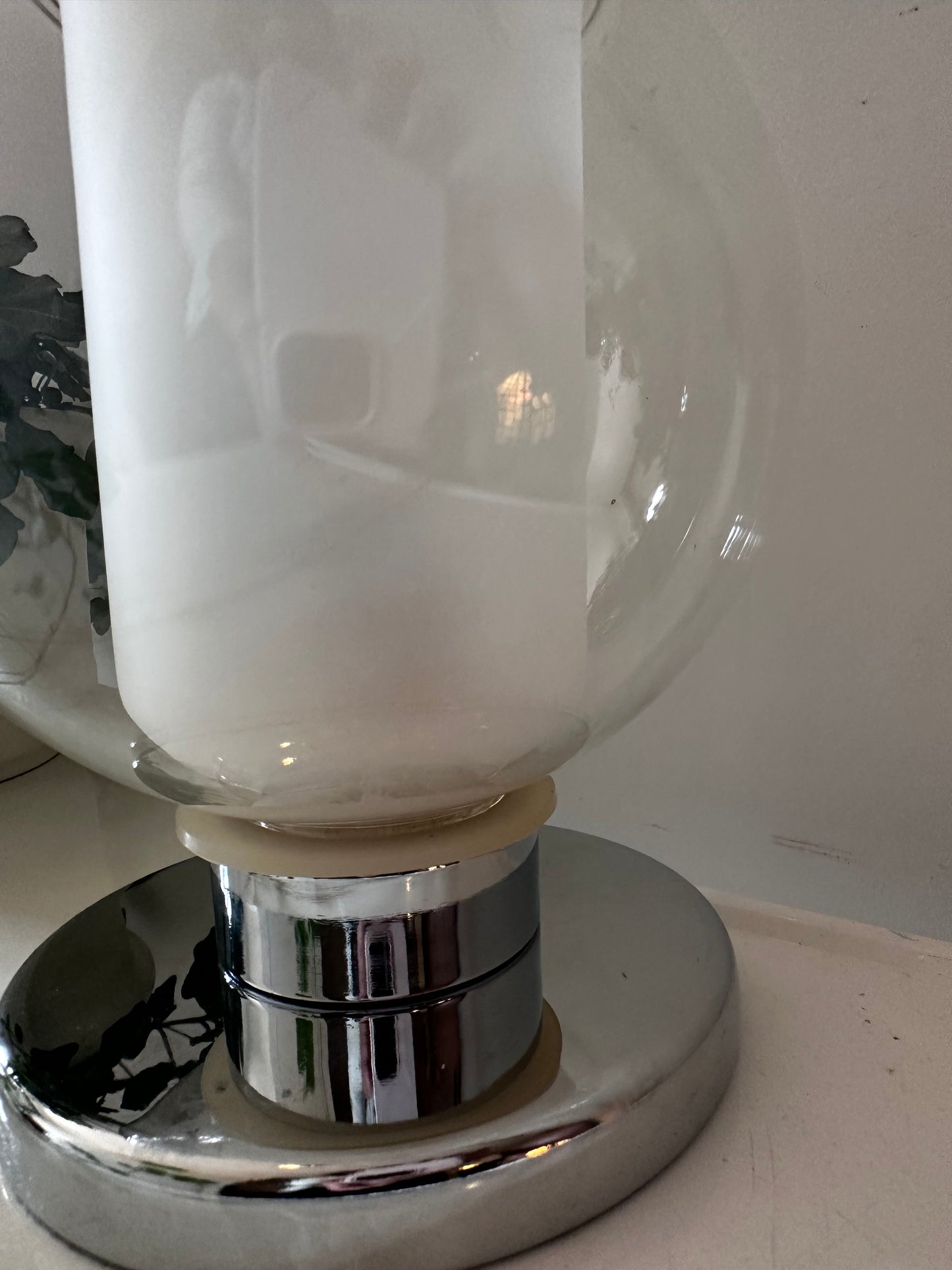 Glas met chroom lampje