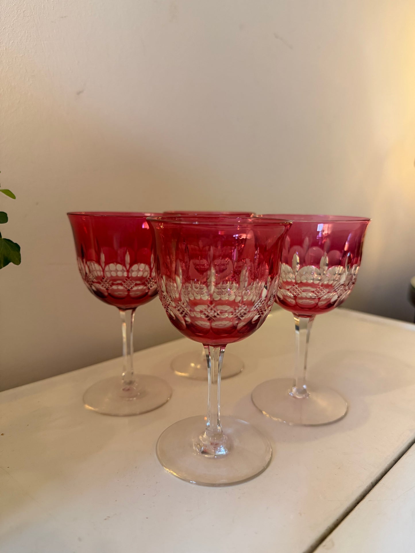 Cranberry glaasjes set van 4