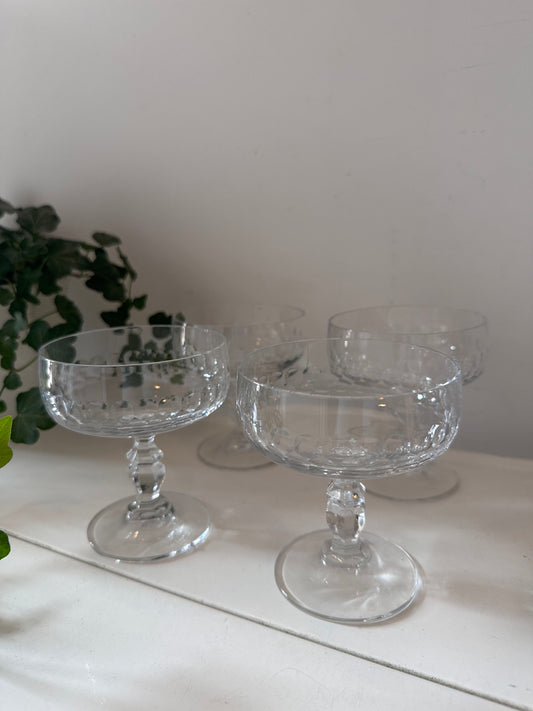 Set van 4 kristallen coupé champagne glazen