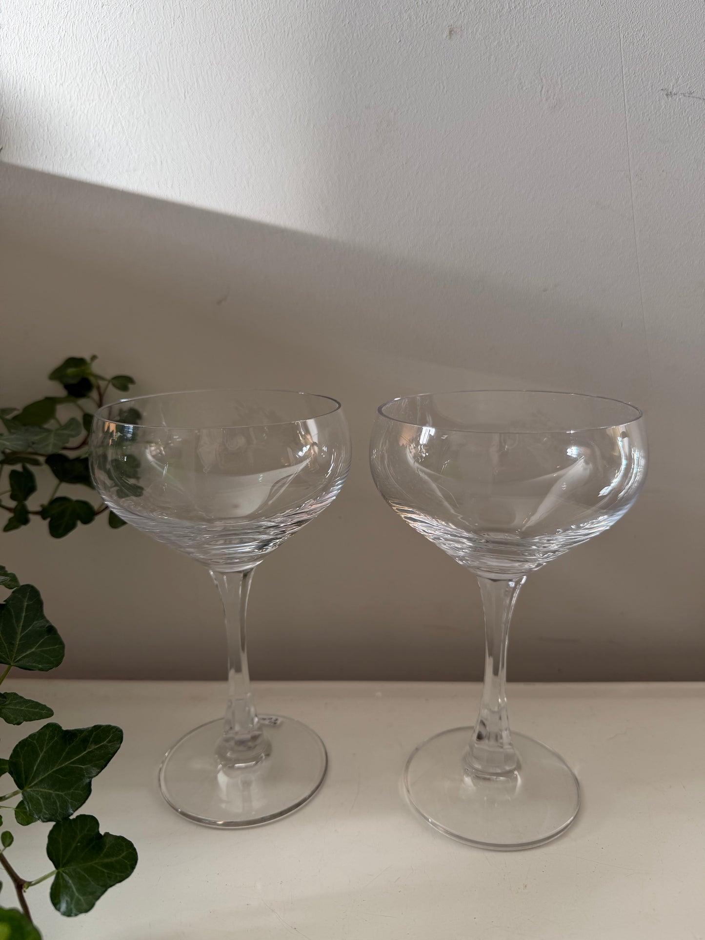 Set van 2 kristallen coupe champagne glazen