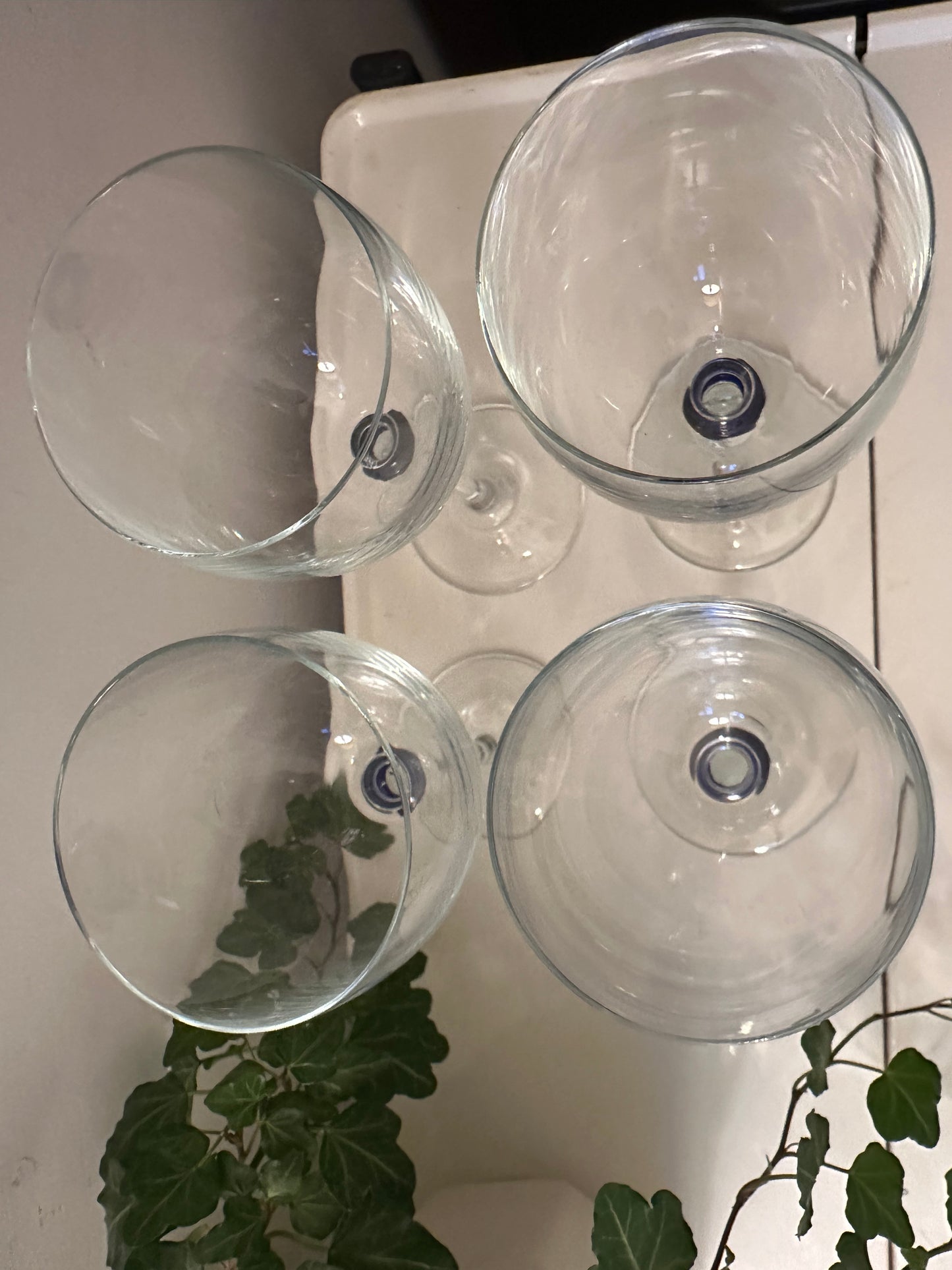 Set van 4 kristallen wijnglazen