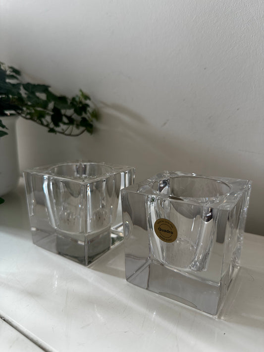 Set van 2 kristallen kandelaars